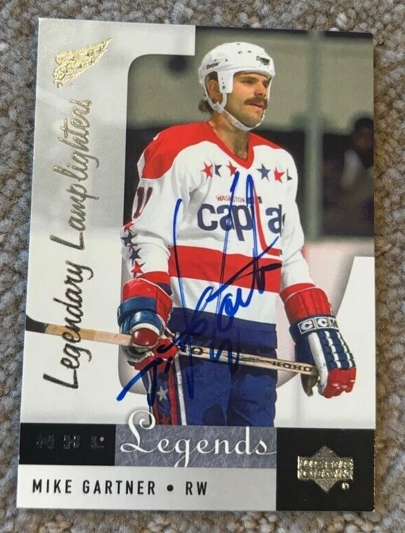 2001-02 Upper Deck NHL Legends Mike Gartner Signed Autographed Card #98