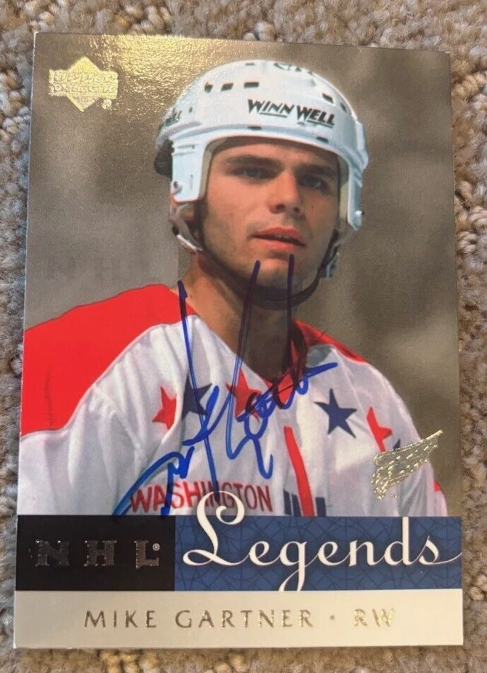 2001-02 Upper Deck NHL Legends Mike Gartner Signed Autographed Card #68