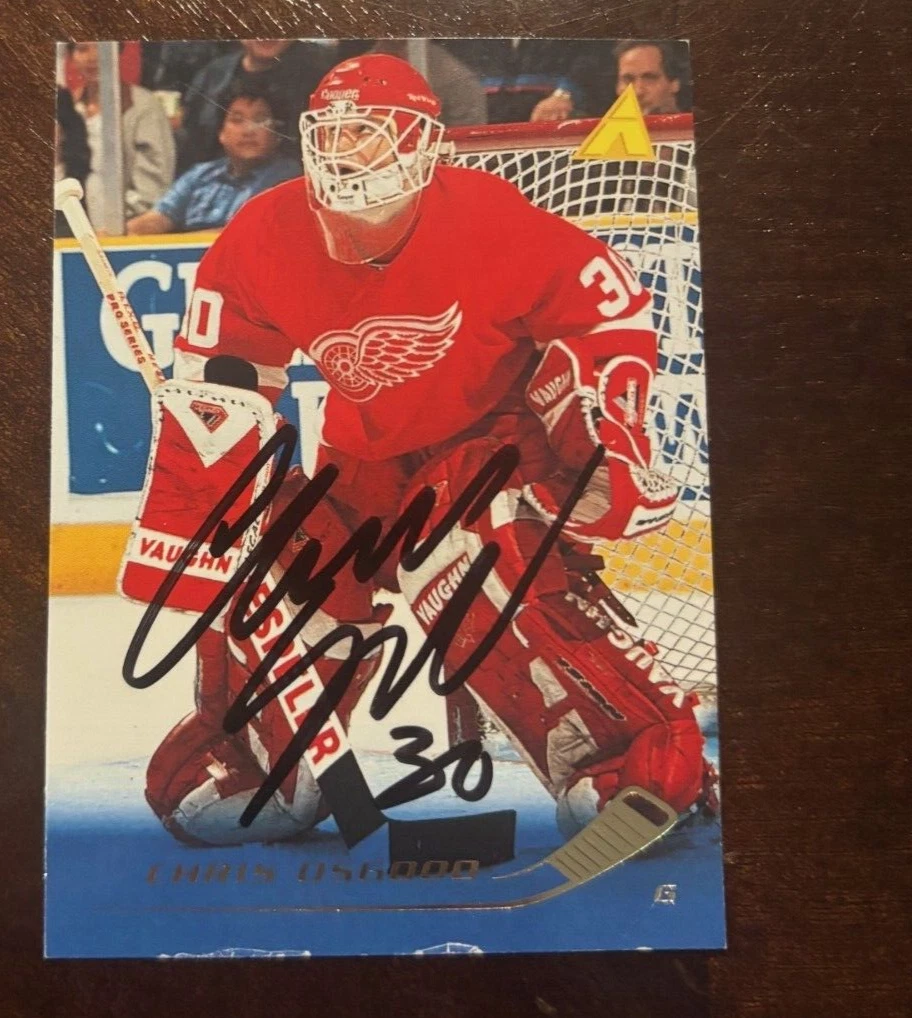 1995-96 Pinnacle #160 Chris Osgood signed autographed card Detroit Red Wings
