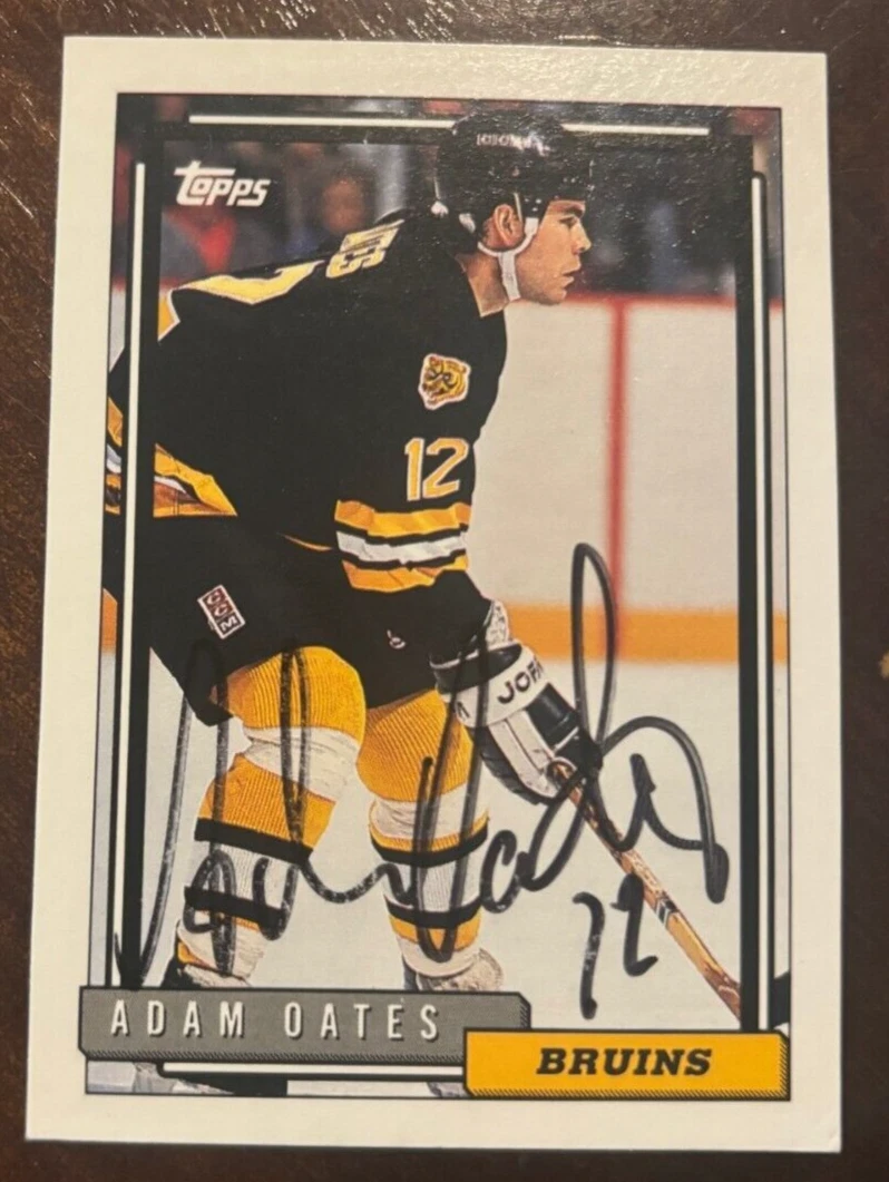 1992-93 Topps #475 Adam Oates signed autographed card Boston Bruins