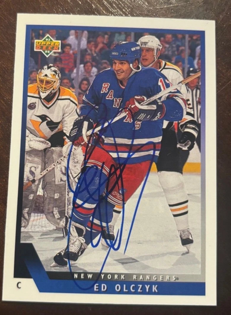 1993-94 Upper Deck #115 Ed Olcyzk signed autographed card New York Rangers
