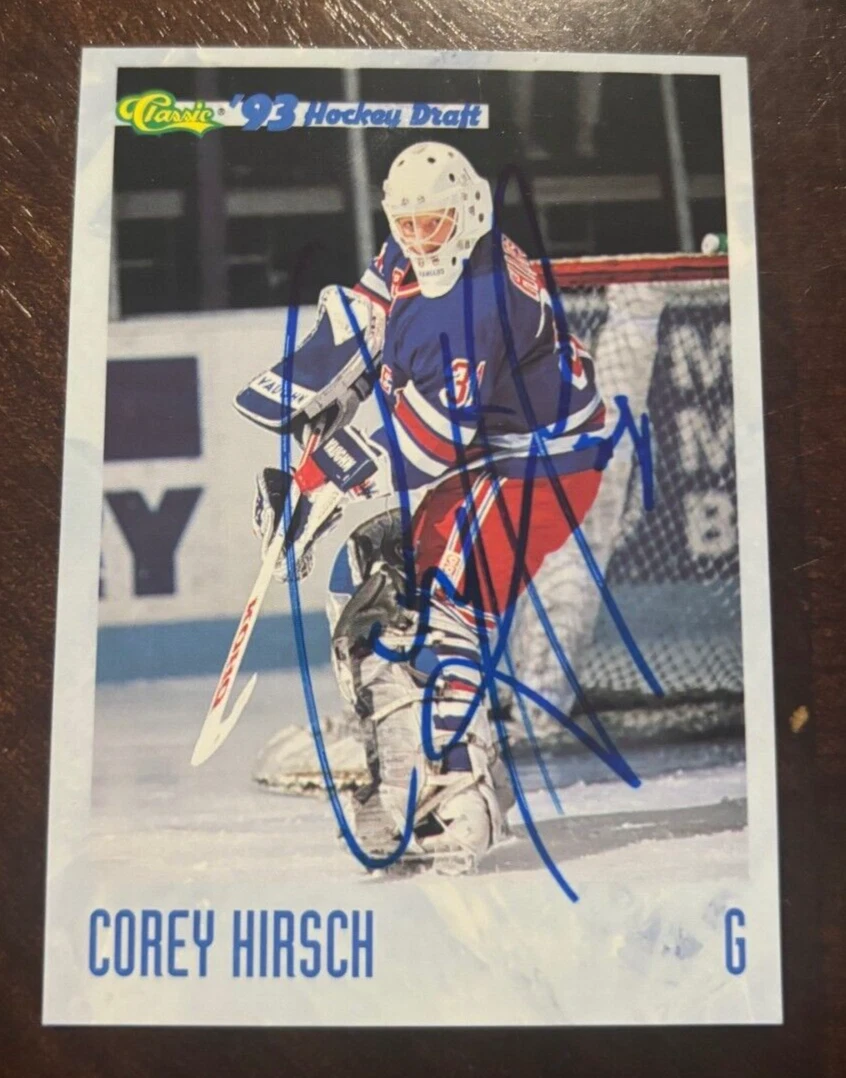 COREY HIRSCH 1993 CLASSIC HOCKEY DRAFT #133 SIGNED AUTOGRAPHED HOCKEY CARD