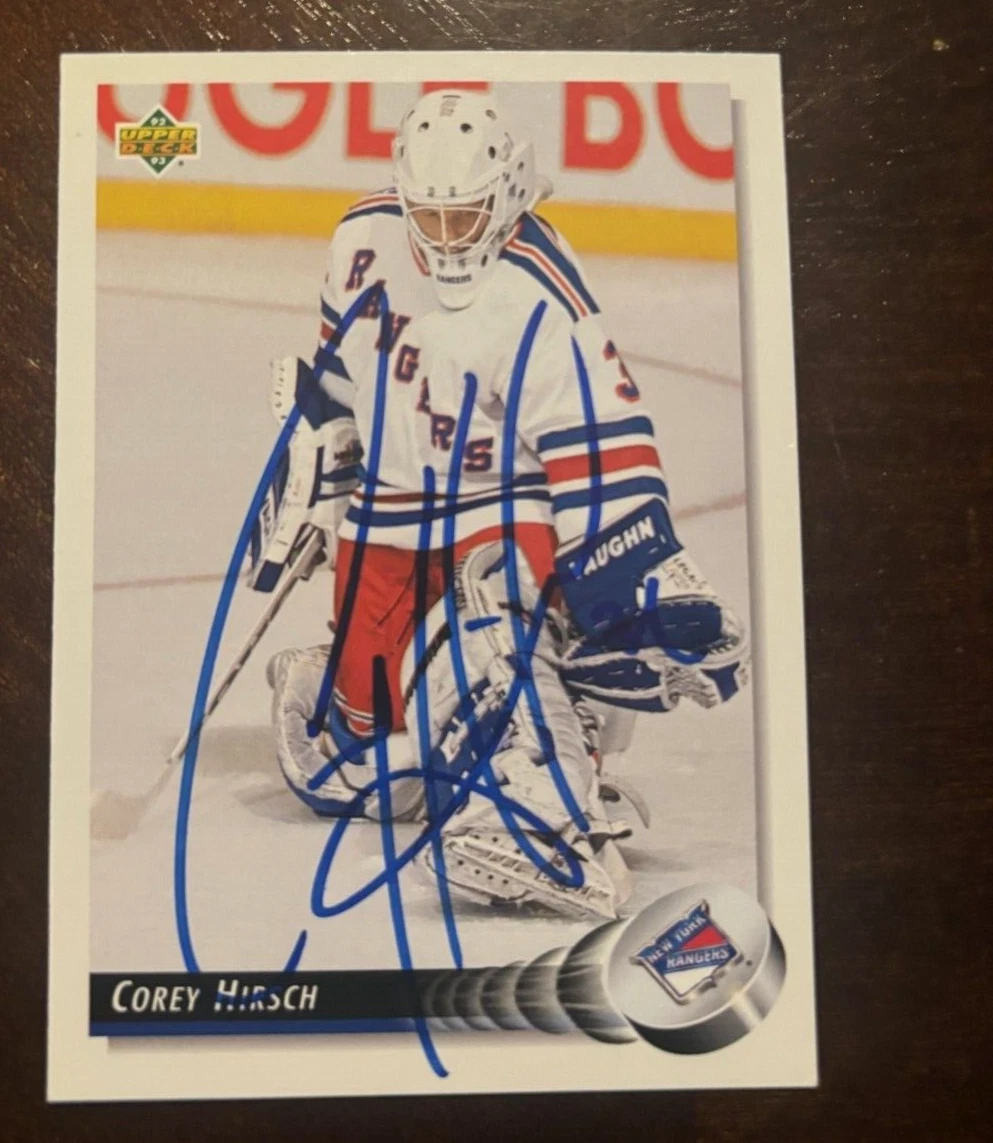 1992-93 Upper Deck Corey Hirsch signed autographed card New York Rangers #463
