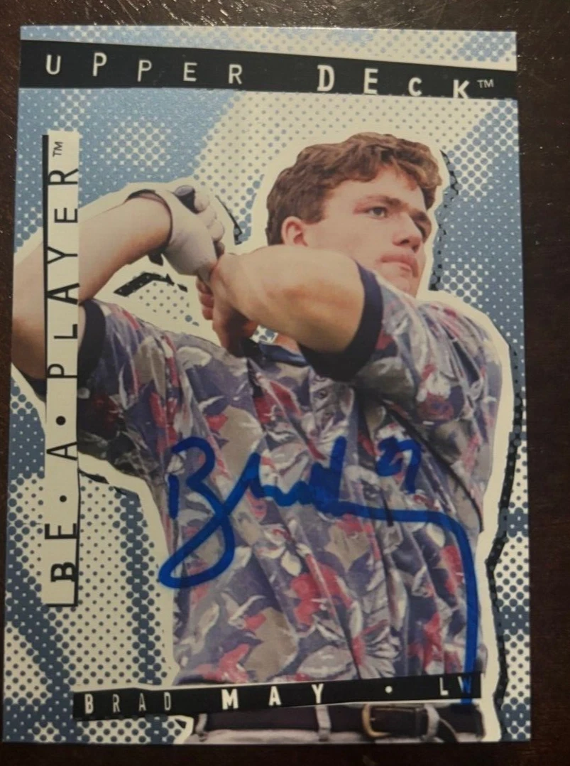 1994-95 Be A Player Buffalo Sabres Hockey Card #R26 Brad May signed autographed