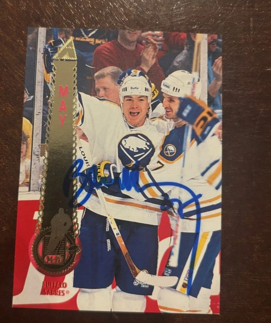 1994-95 Pinnacle Buffalo Sabres Hockey #194 Brad May signed autographed Card