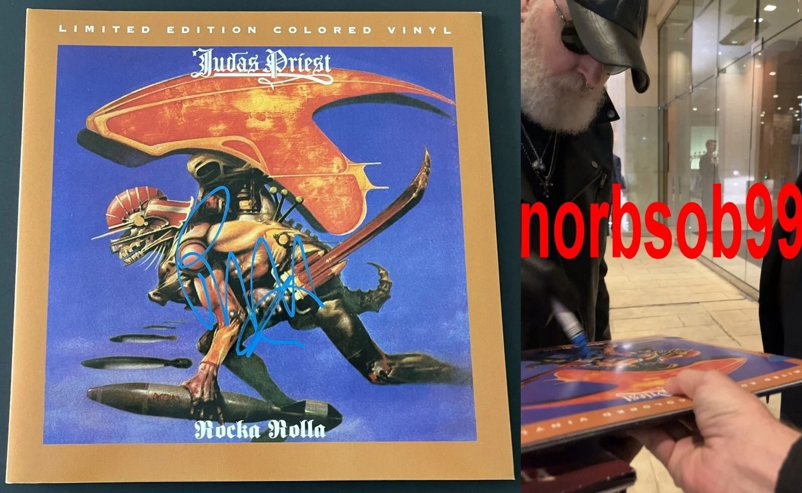 ROB HALFORD SIGNED JUDAS PRIEST ROCKA ROLLA VINYL wEXACT VIDEO PROOF BECKETT COA