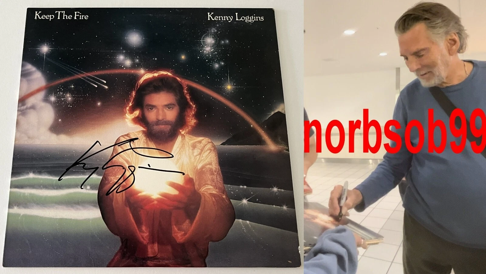 KENNY LOGGINS SIGNED KEEP THE FIRE VINYL ALBUM RECORD w/EXACT PROOF BECKETT COA