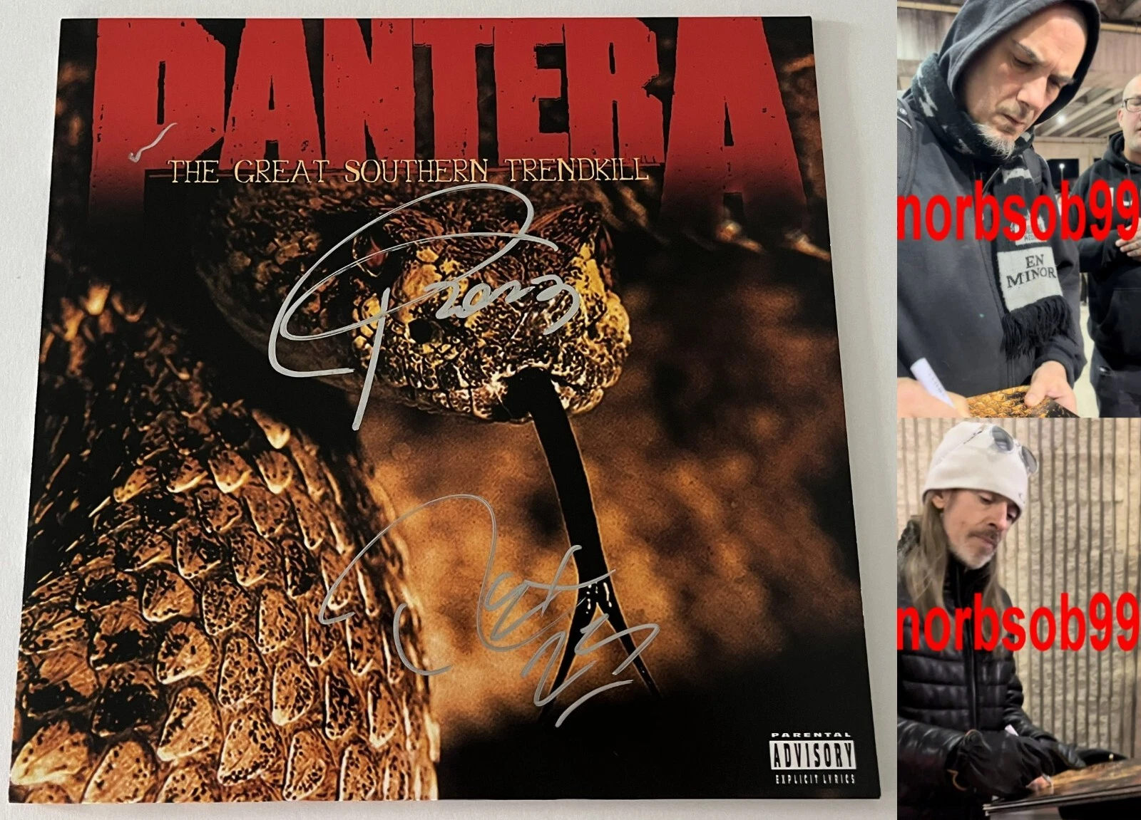 PANTERA PHIL ANSELMO & REX SIGNED SOUTHERN TRENDKILL VINYL w/PROOF & BECKETT COA