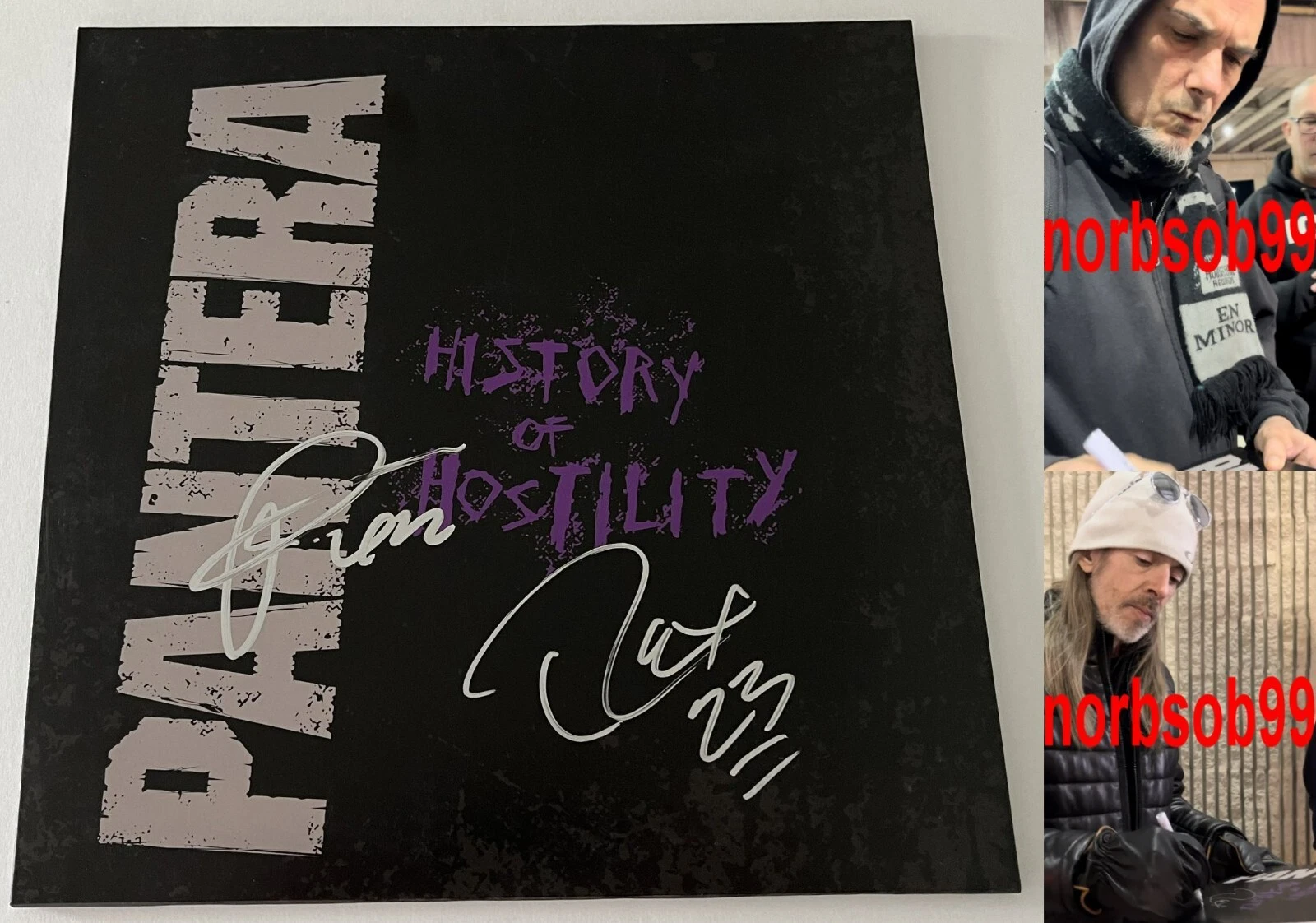 PANTERA PHIL ANSELMO & REX SIGNED HISTORY OF HOSTILITY VINYL w/PROOF BECKETT COA