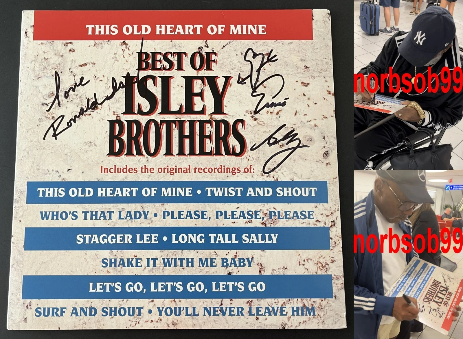 RONALD ISLEY SIGNED BEST OF THE ISLEY BROTHERS VINYL w/EXACT PROOF & BECKETT COA