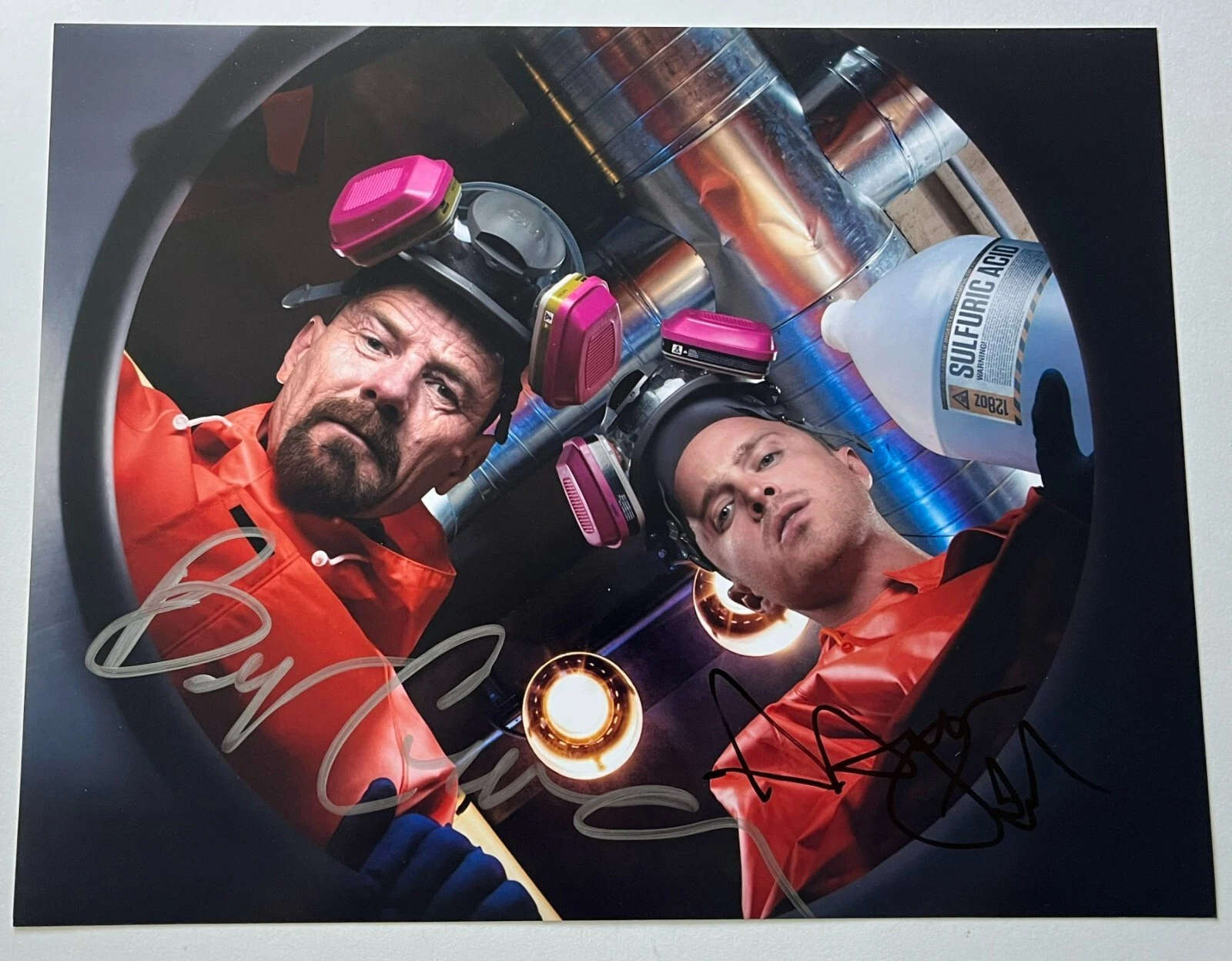 BRYAN CRANSTON & AARON PAUL SIGNED BREAKING BAD 11x14 PHOTO w/PROOF BECKETT COA