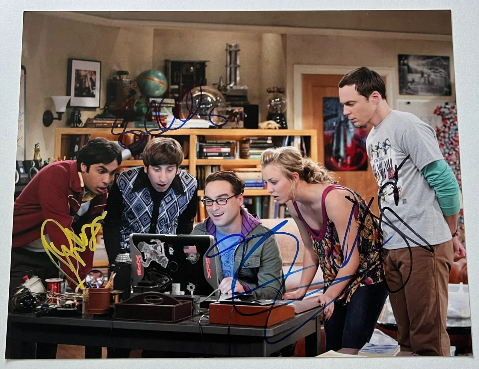 THE BIG BANG THEORY CAST JIM PARSONS +4 SIGNED 11x14 PHOTO w/PROOF BECKETT COA