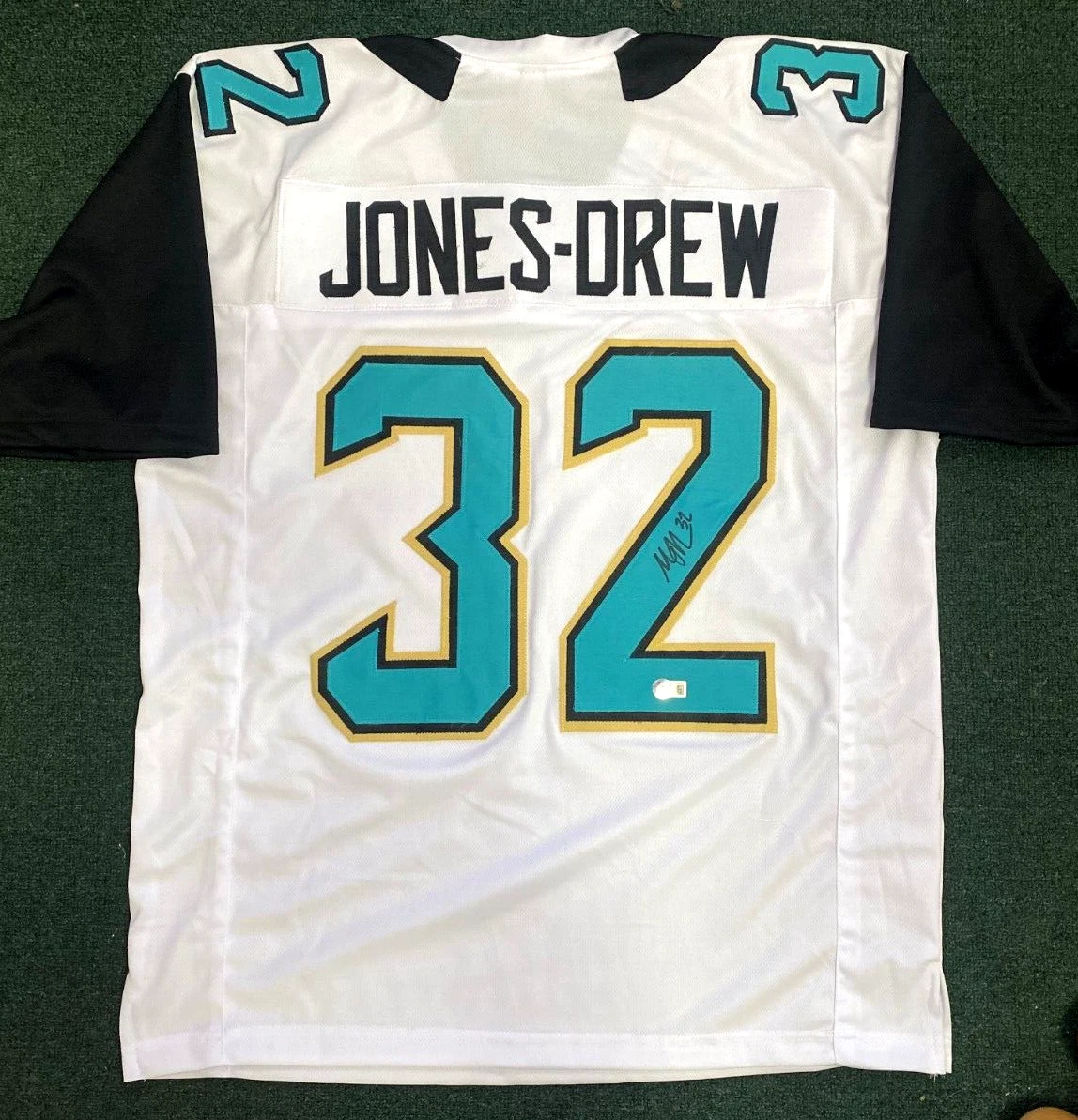 MAURICE JONES DREW JAGUARS SIGNED AUTO CUSTOM JERSEY SZ XL JERSEY BECKETT *