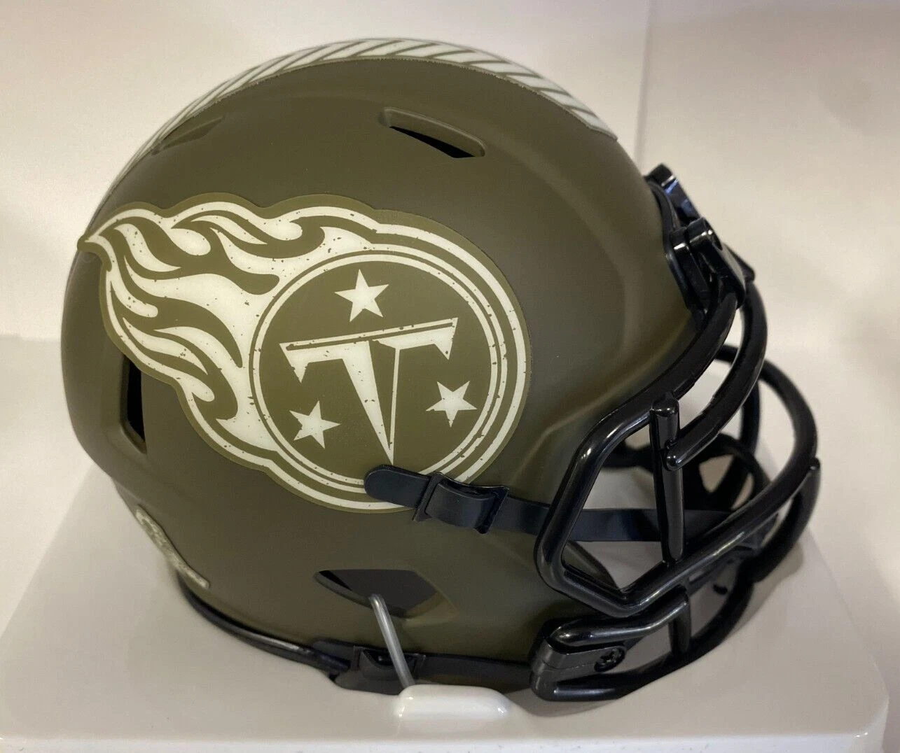 TENNESSEE TITANS TEAM LOGO SALUTE TO SERVICE NFL FOOTBALL MINI HELMET RARE