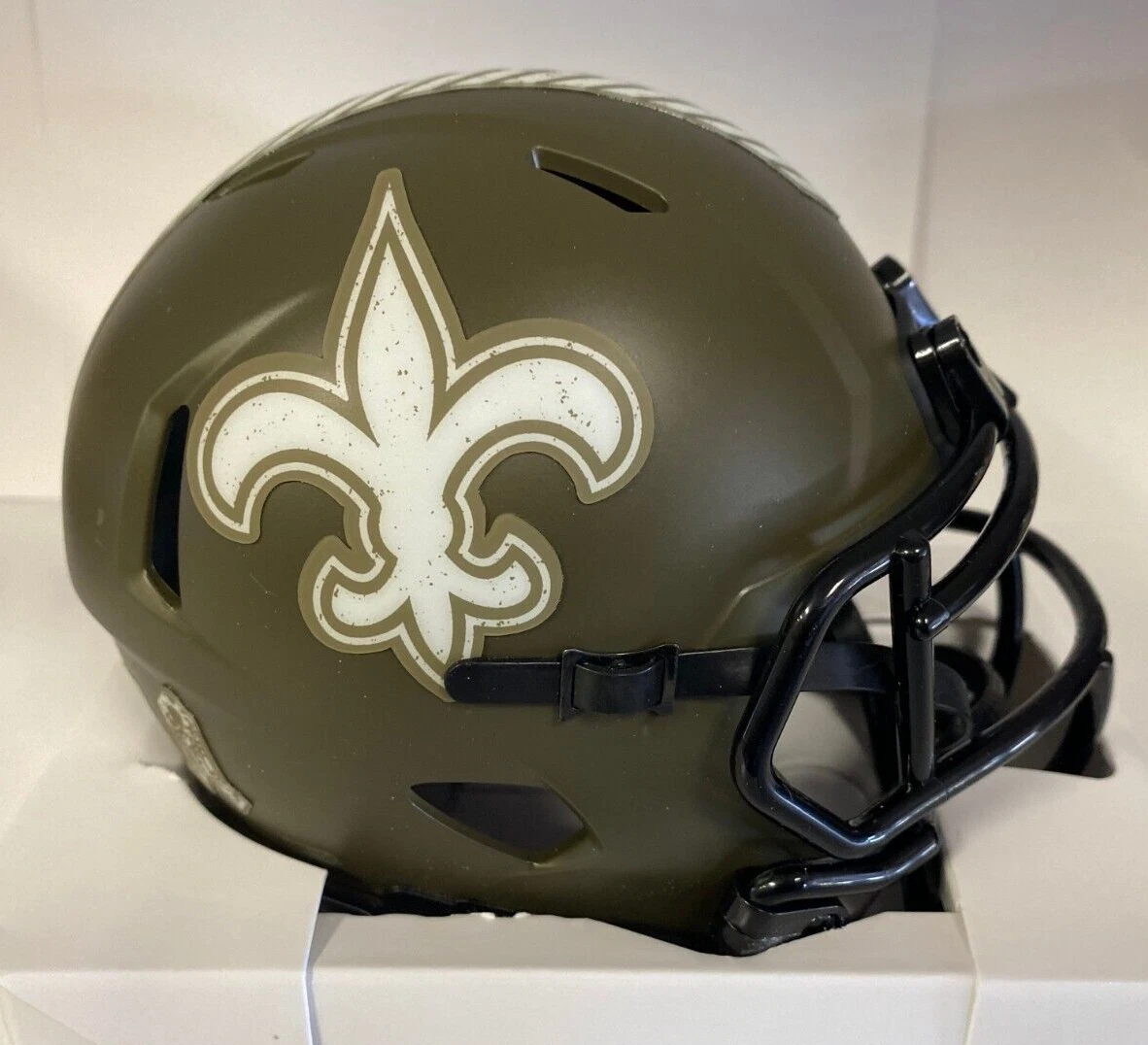 NEW ORLEANS SAINTS TEAM LOGO SALUTE TO SERVICE NFL FOOTBALL MINI HELMET RARE