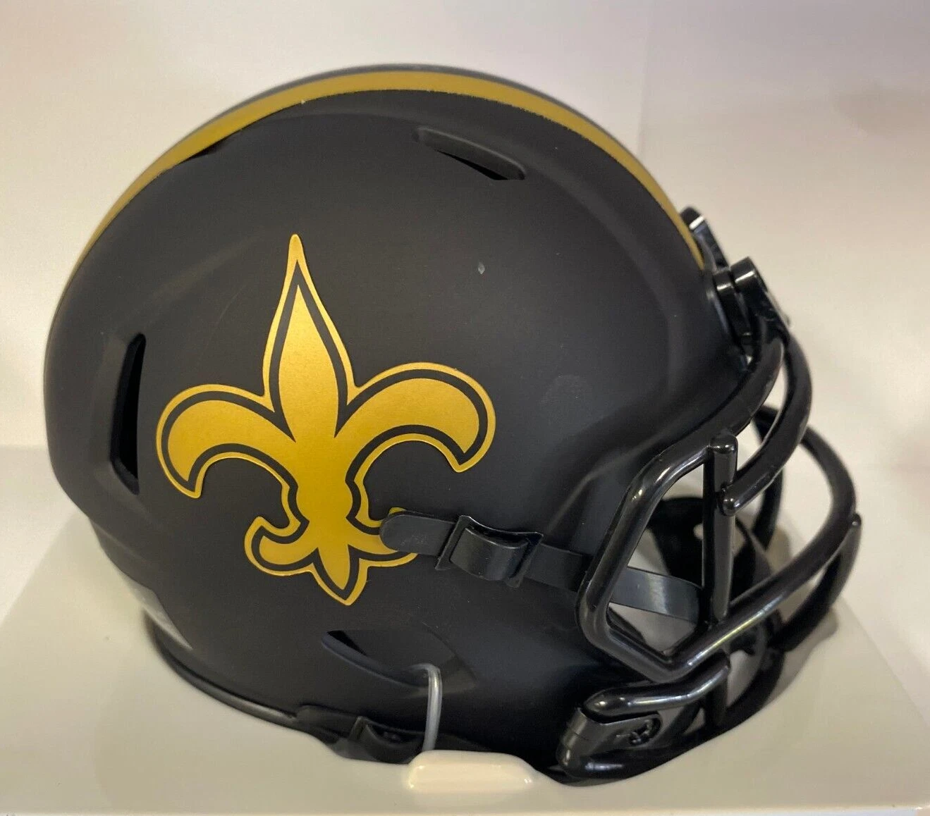 NFL FOOTBALL NEW ORLEANS SAINTS ECLIPSE TEAM LOGO MINI HELMET UNSIGNED