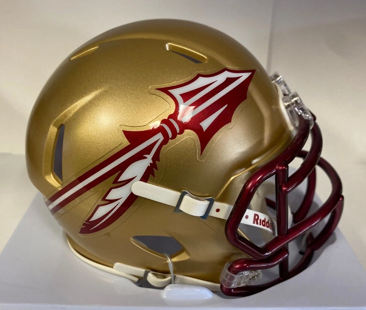 NCAA FOOTBALL FSU FLORIDA STATE SEMINOLES TEAM LOGO MINI HELMET UNSIGNED