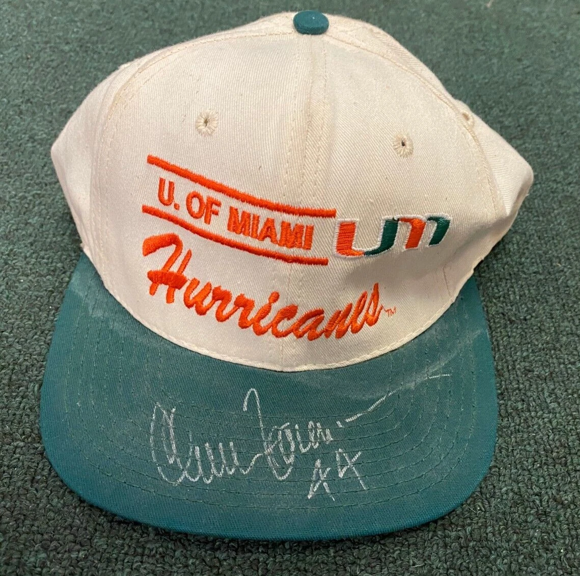 CHUCK FOREMAN MIAMI HURRICANES SIGNED AUTOGRAPHED VINTAGE HAT W/COA