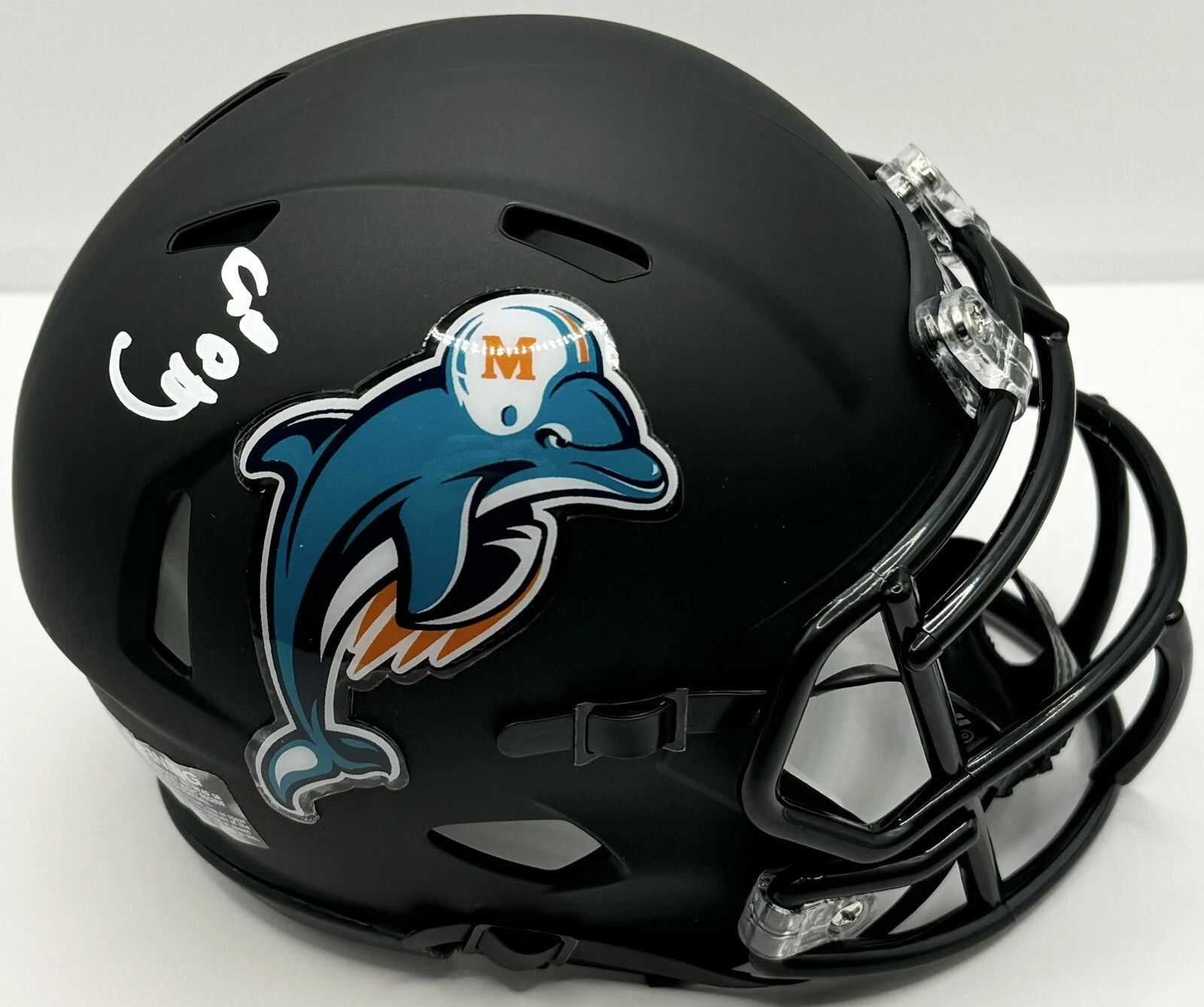 Chop Robinson Signed Autographed Black Miami Dolphins Mini Helmet PSA/DNA