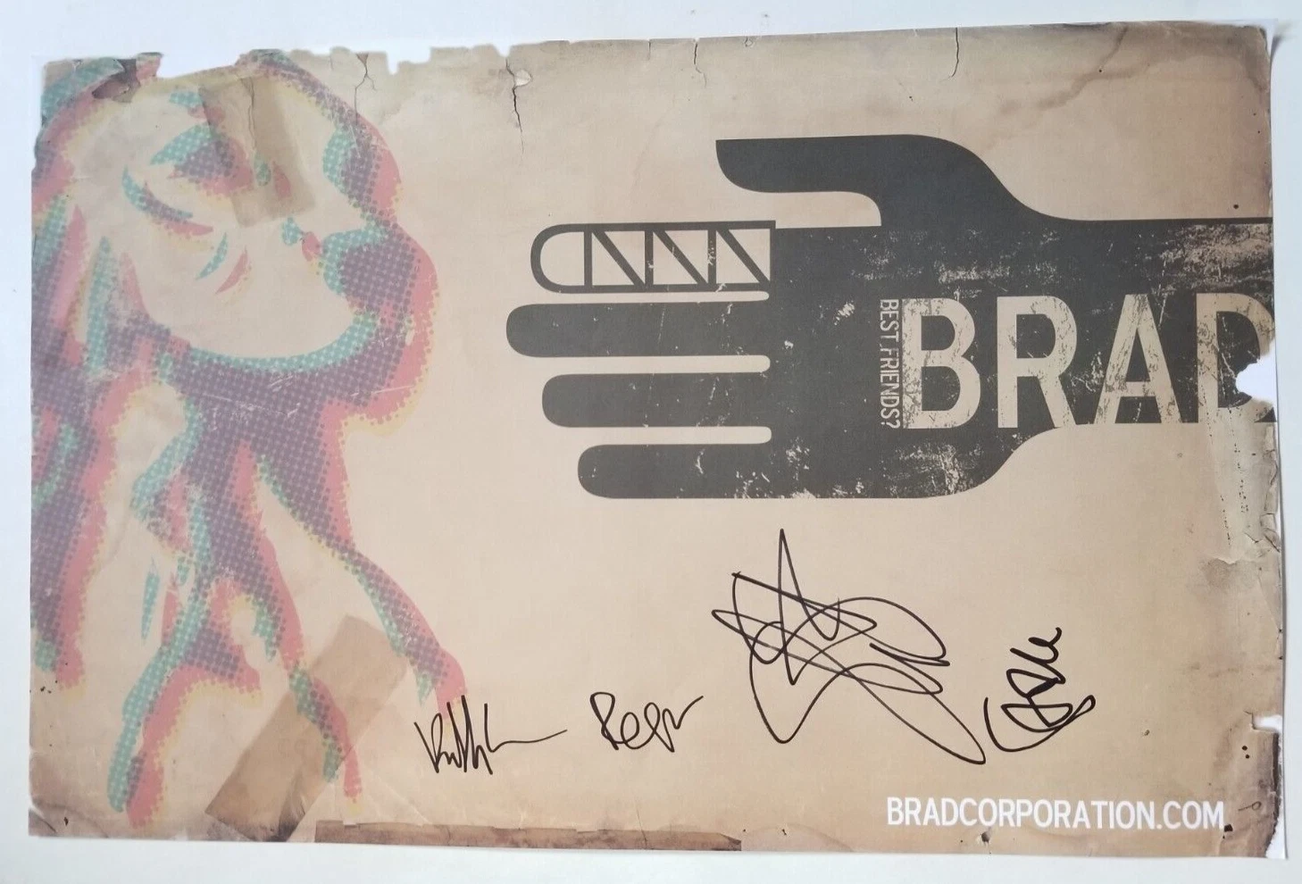 BRAD band REAL SIGNED Best Friends Promo Poster #3 COA Stone Gossard Pearl Jam