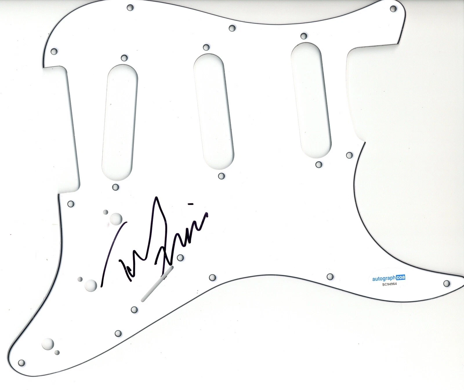 TONY LEVIN SIGNED AUTOGRAPH STRAT GUITAR PICKGUARD ACOA KING CRIMSON LEGEND