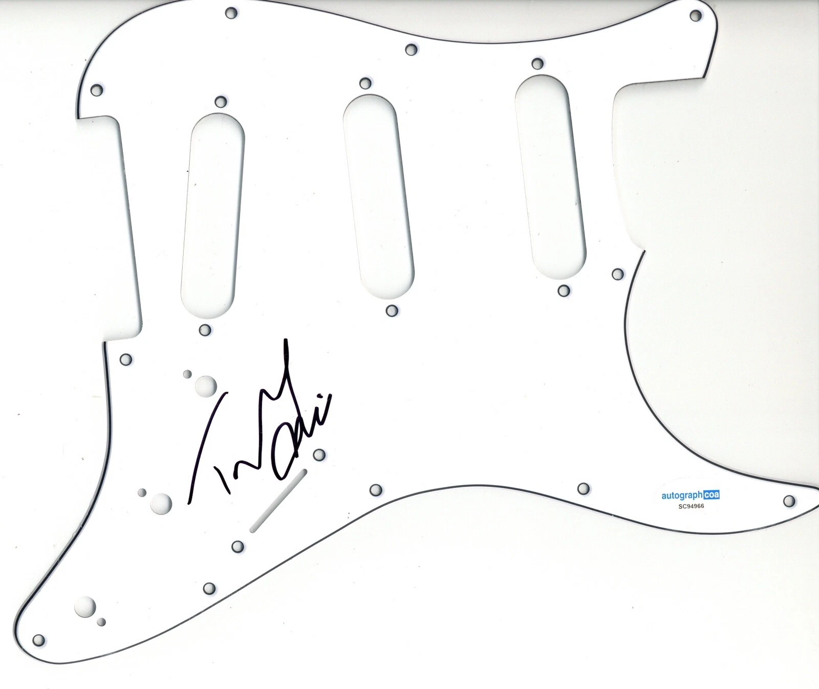 TONY LEVIN SIGNED AUTOGRAPH STRAT GUITAR PICKGUARD ACOA KING CRIMSON LEGEND