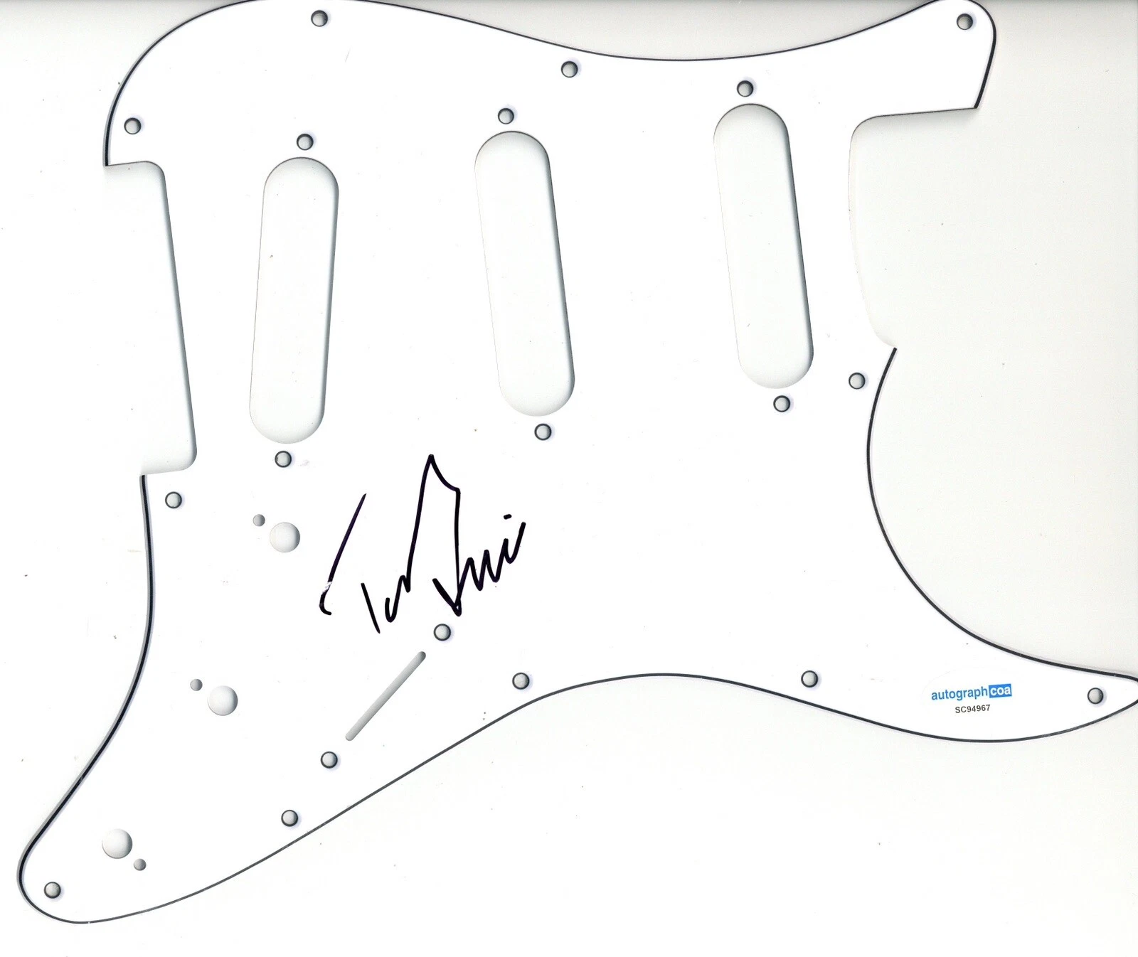 TONY LEVIN SIGNED AUTOGRAPH STRAT GUITAR PICKGUARD ACOA KING CRIMSON LEGEND