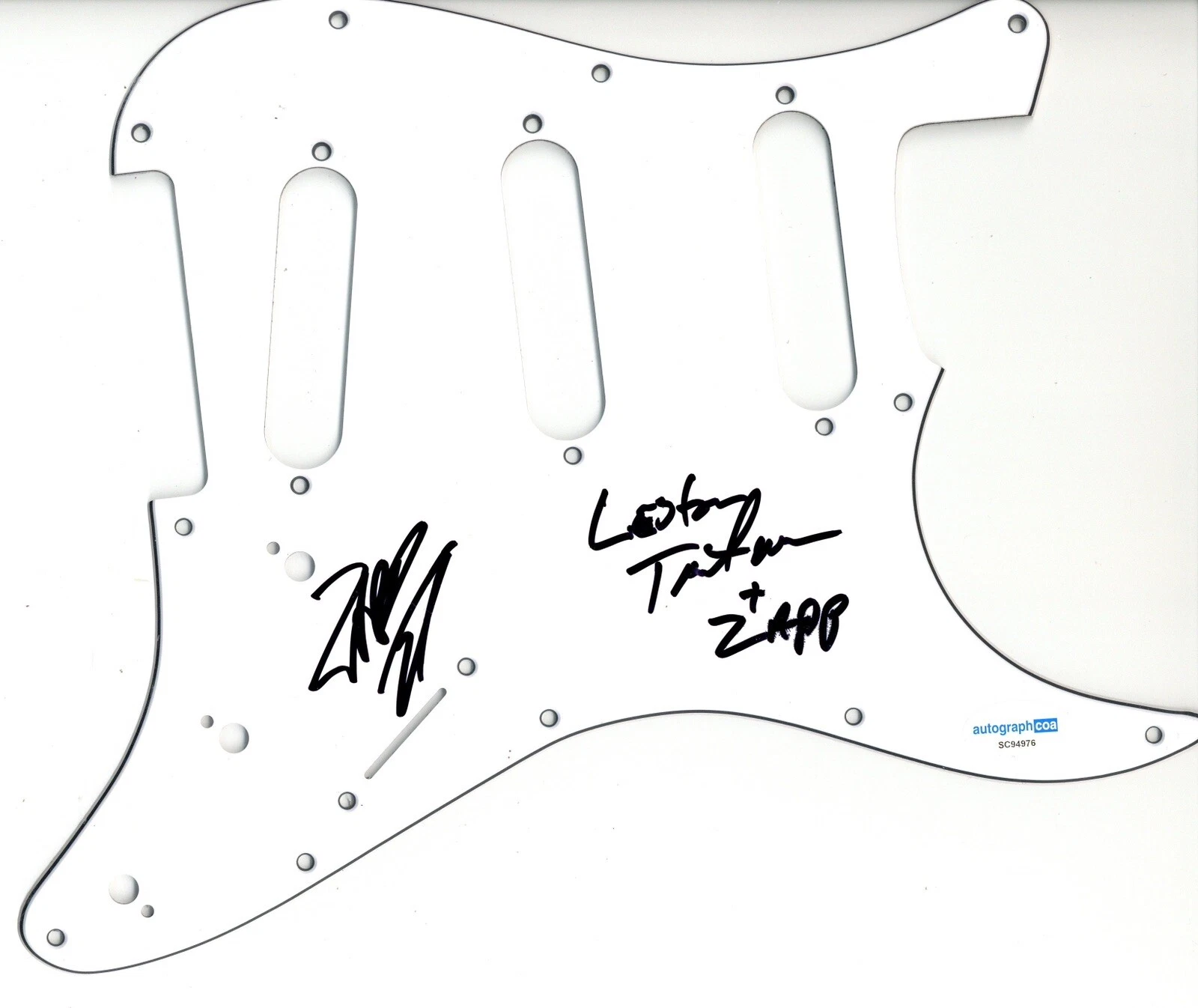 ZAPP SIGNED AUTOGRAPH STRAT GUITAR PICKGUARD ACOA LESTER & TERRY TROUTMAN BAND