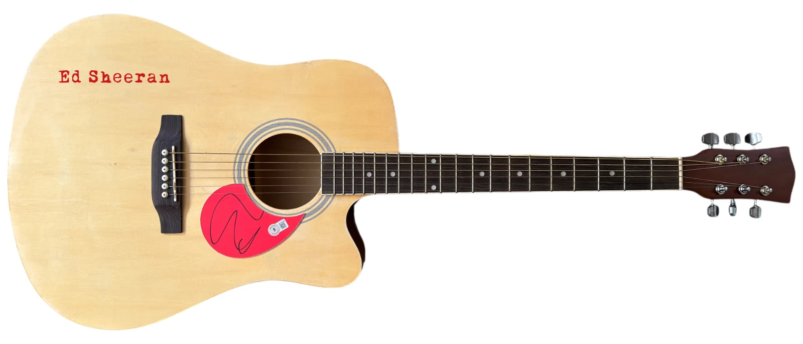 Ed Sheeran Signed Autograph Full Size Acoustic Guitar = + X Singer Beckett COA