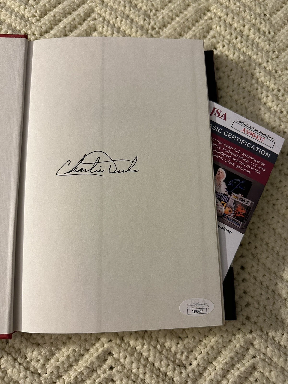 Charlie Duke SIGNED Moon Walker Book Hardcover JSA Authenticated COA