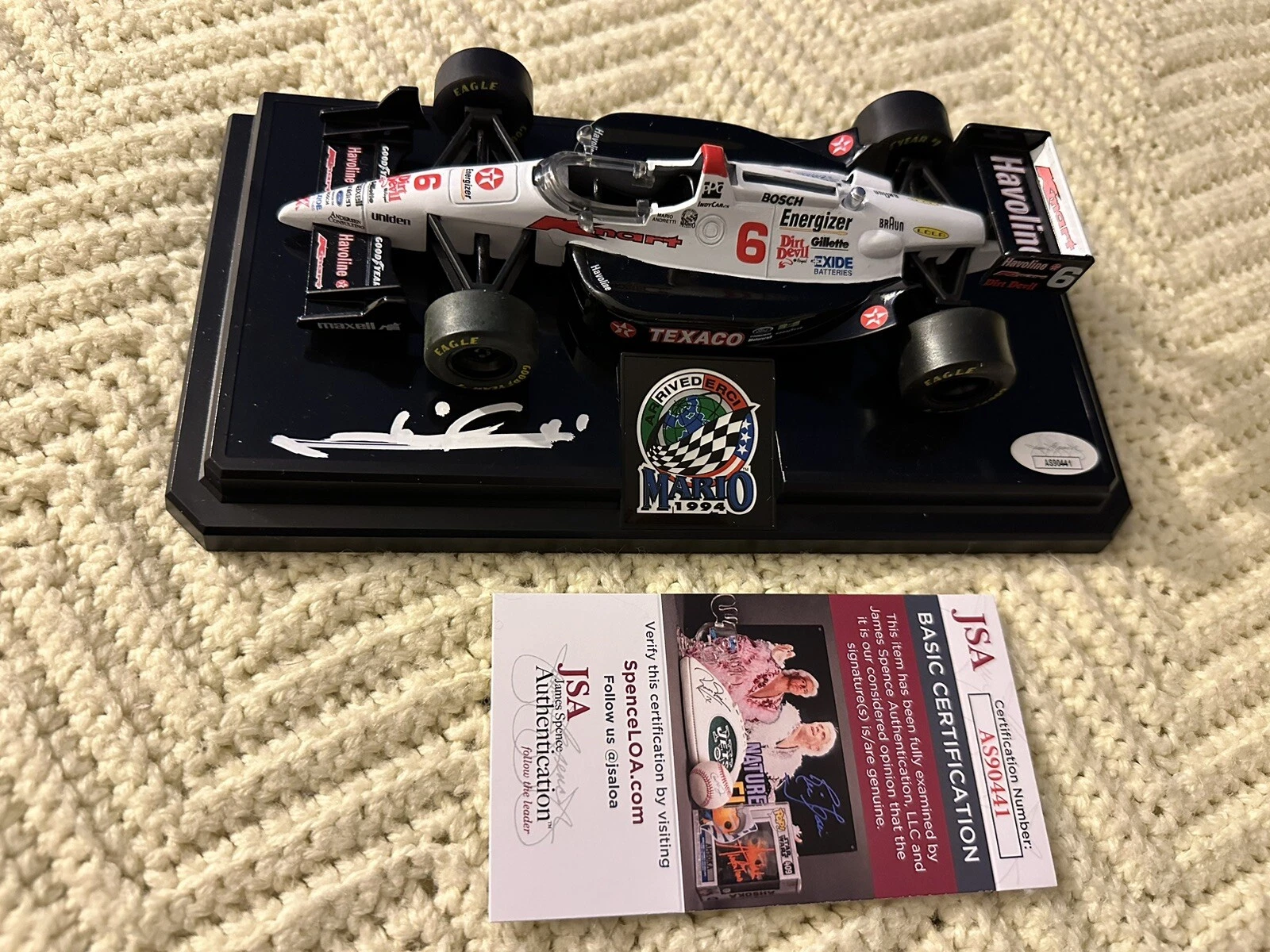 Mario Andretti Signed 1:24 Diecast Nascar JSA Authentication COA