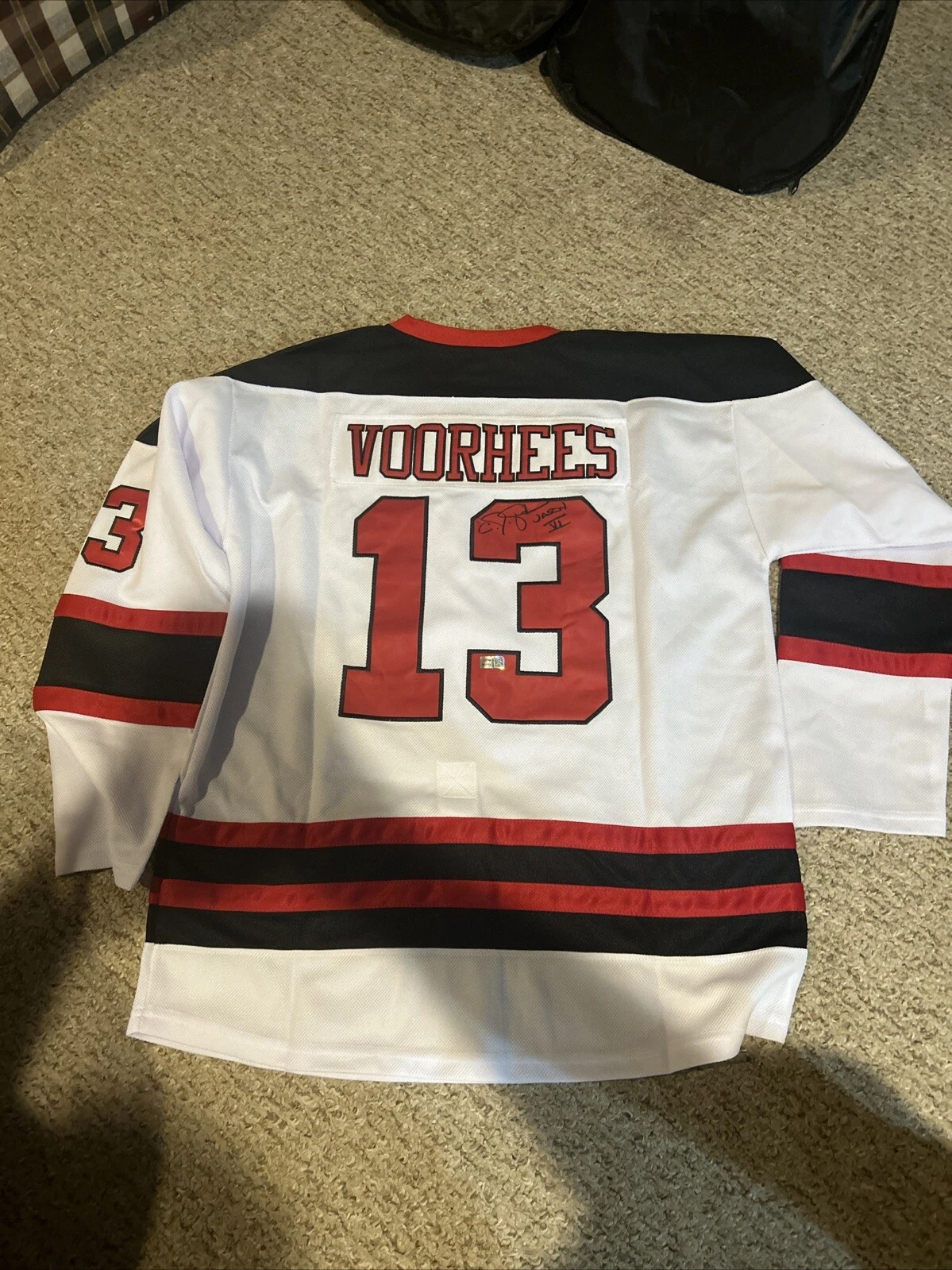 CJ GRAHAM SIGNED AUTOGRAPH HOCKEY JERSEY JASON VORHEES TRISTAR COA FRIDAY 13th