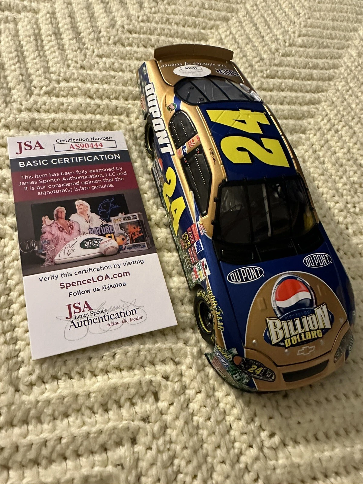 Jeff Gordon Signed 1/24 Scale Diecast Car JSA Authenticated COA Autographed