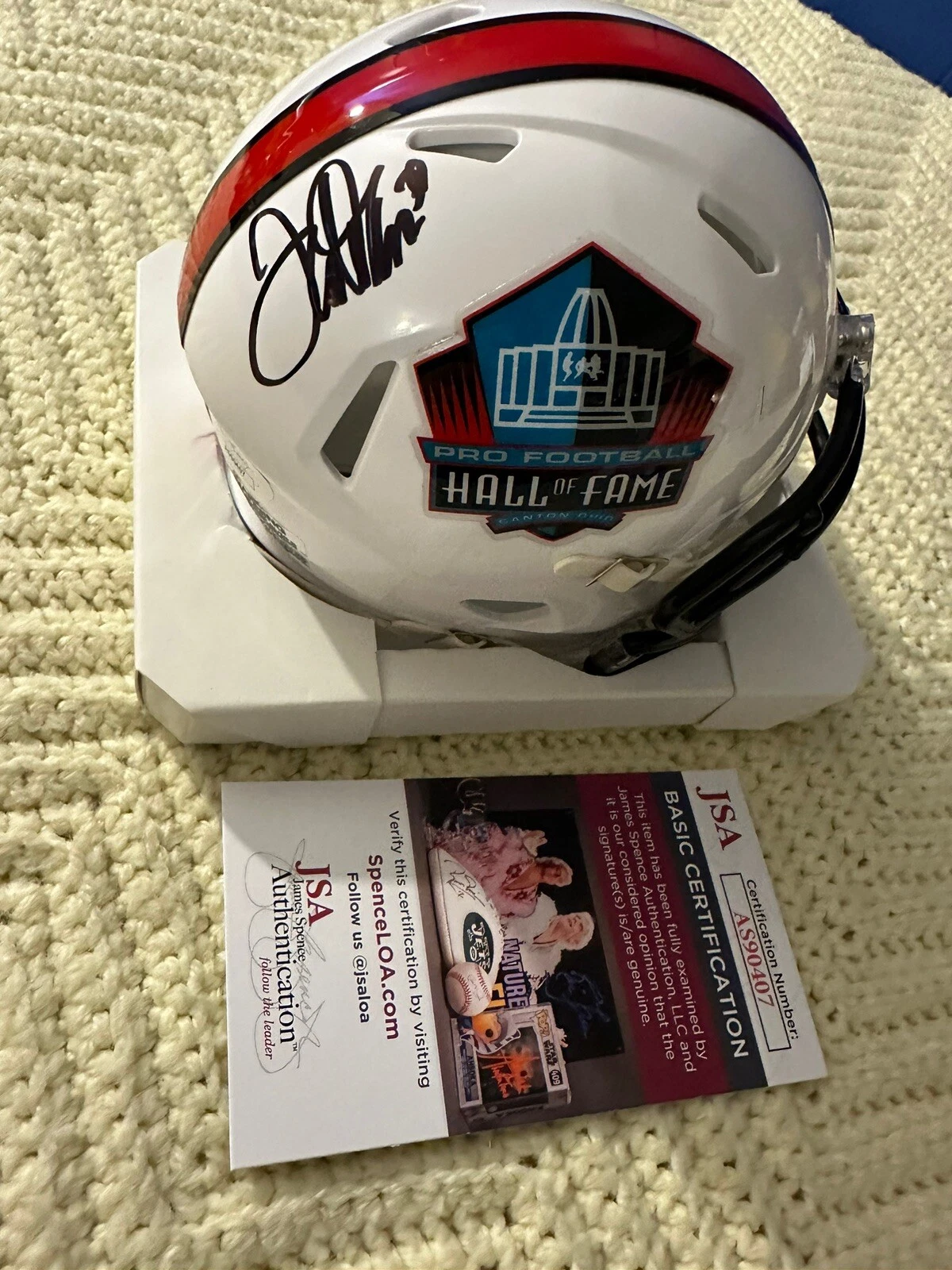 Terrell Davis Signed Mini Helmet JSA Authenticated COA Hall Of Fame Autographed