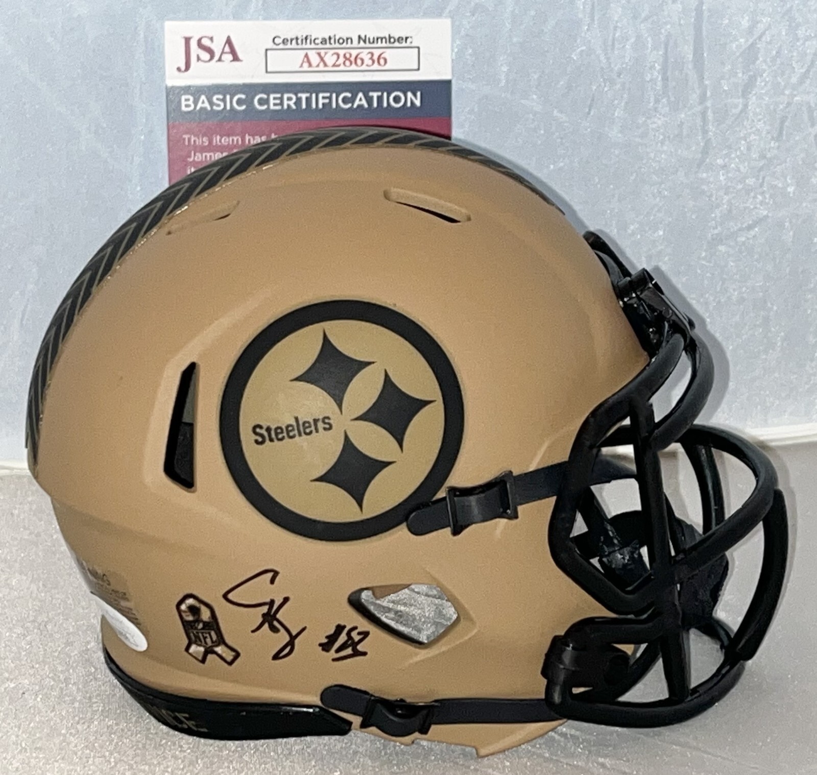Connor Heyward signed Pittsburgh Steelers Salute To Service mini helmet JSA COA