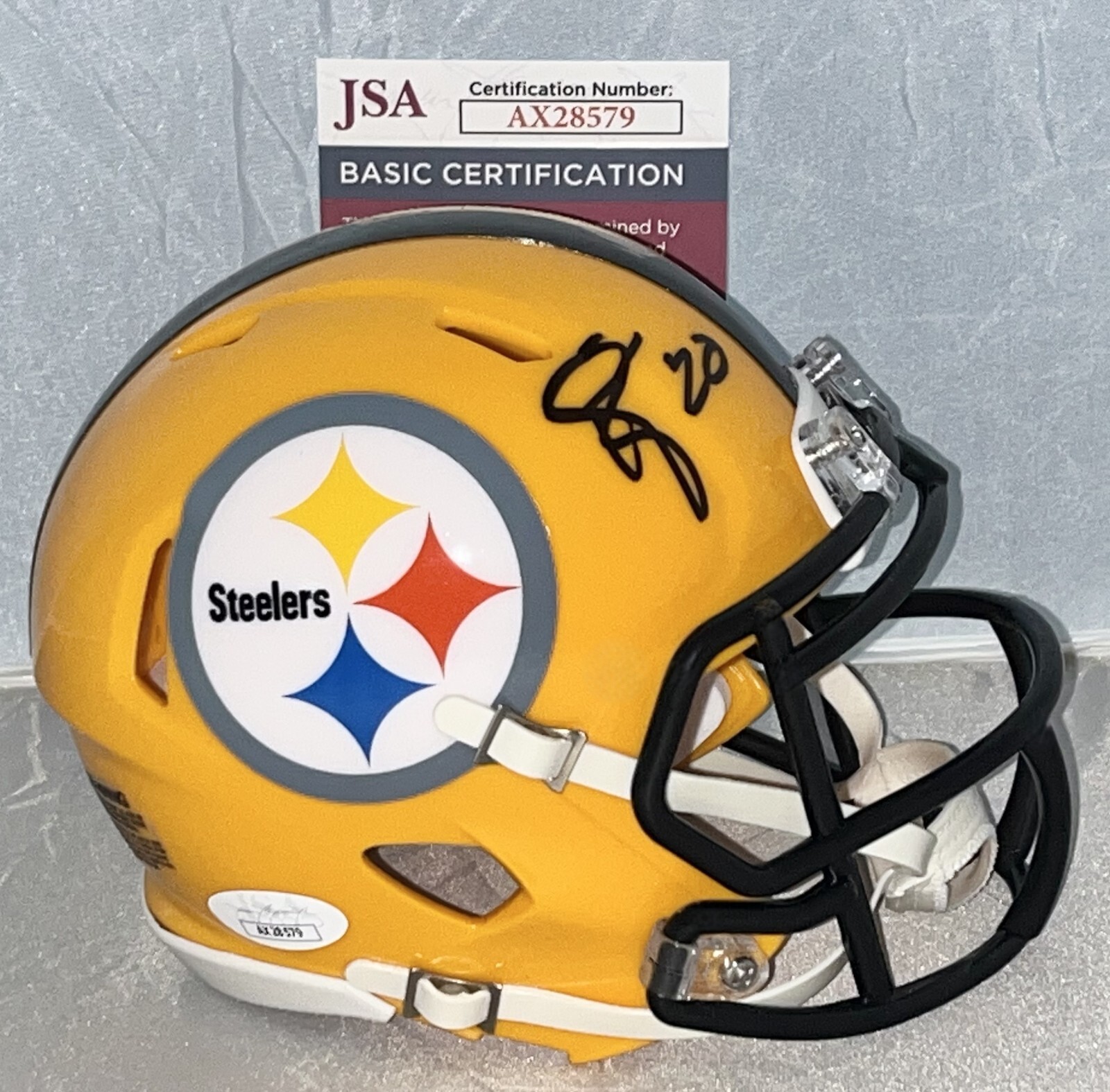 Patrick Peterson signed Pittsburgh Steelers Yellow mini helmet autographed JSA