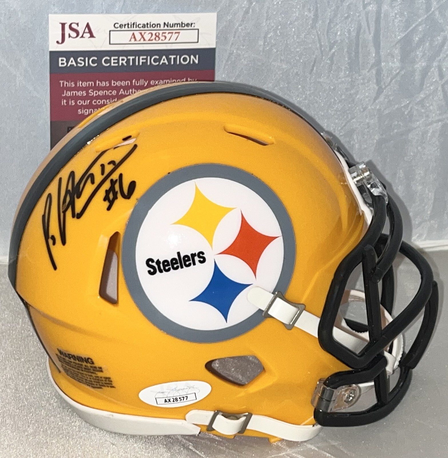 Pressley Harvin III signed Pittsburgh Steelers mini helmet autographed JSA