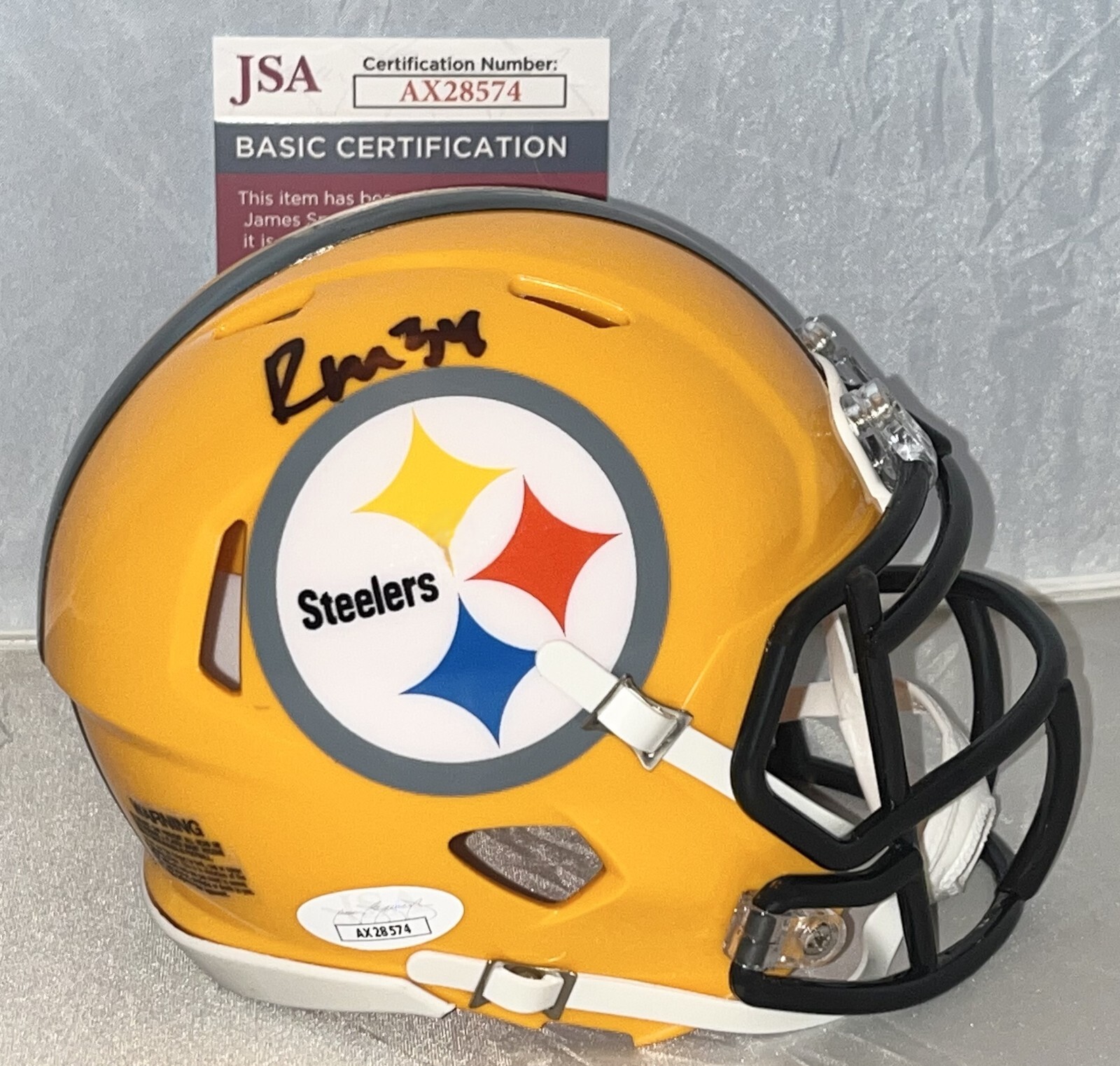 Rashard Mendenhall signed Pittsburgh Steelers Yellow mini helmet autographed JSA