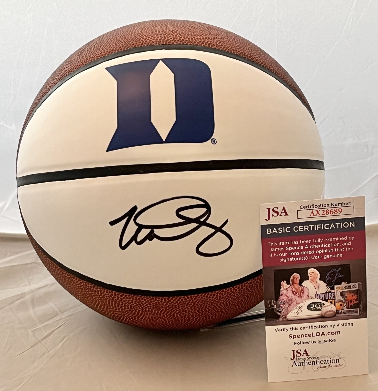 Mike Dunleavy Jr. signed Full Size Duke Blue Devils Logo Basketball Ball JSA