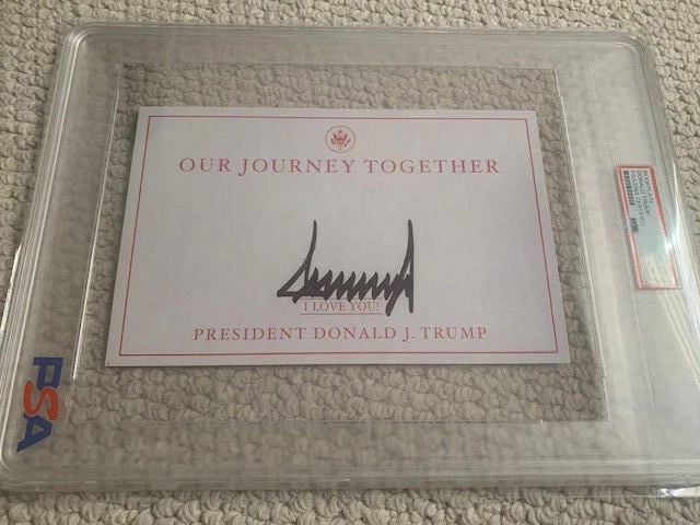 DONALD TRUMP HAND SIGNED OUR JOURNEY TOGETHER BOOKPLATE PSA SLABBED