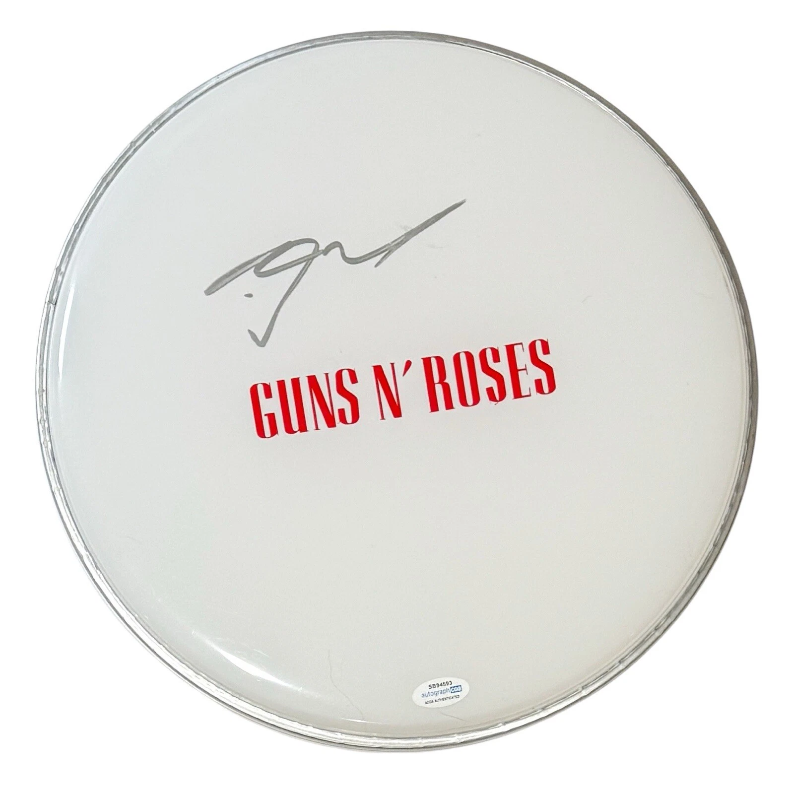 STEVEN ADLER GUNS N’ ROSES SIGNED 12″ DRUMHEAD AUTOGRAPH DRUMMER ACOA COA COLLECTIBLE MEMORABILIA
