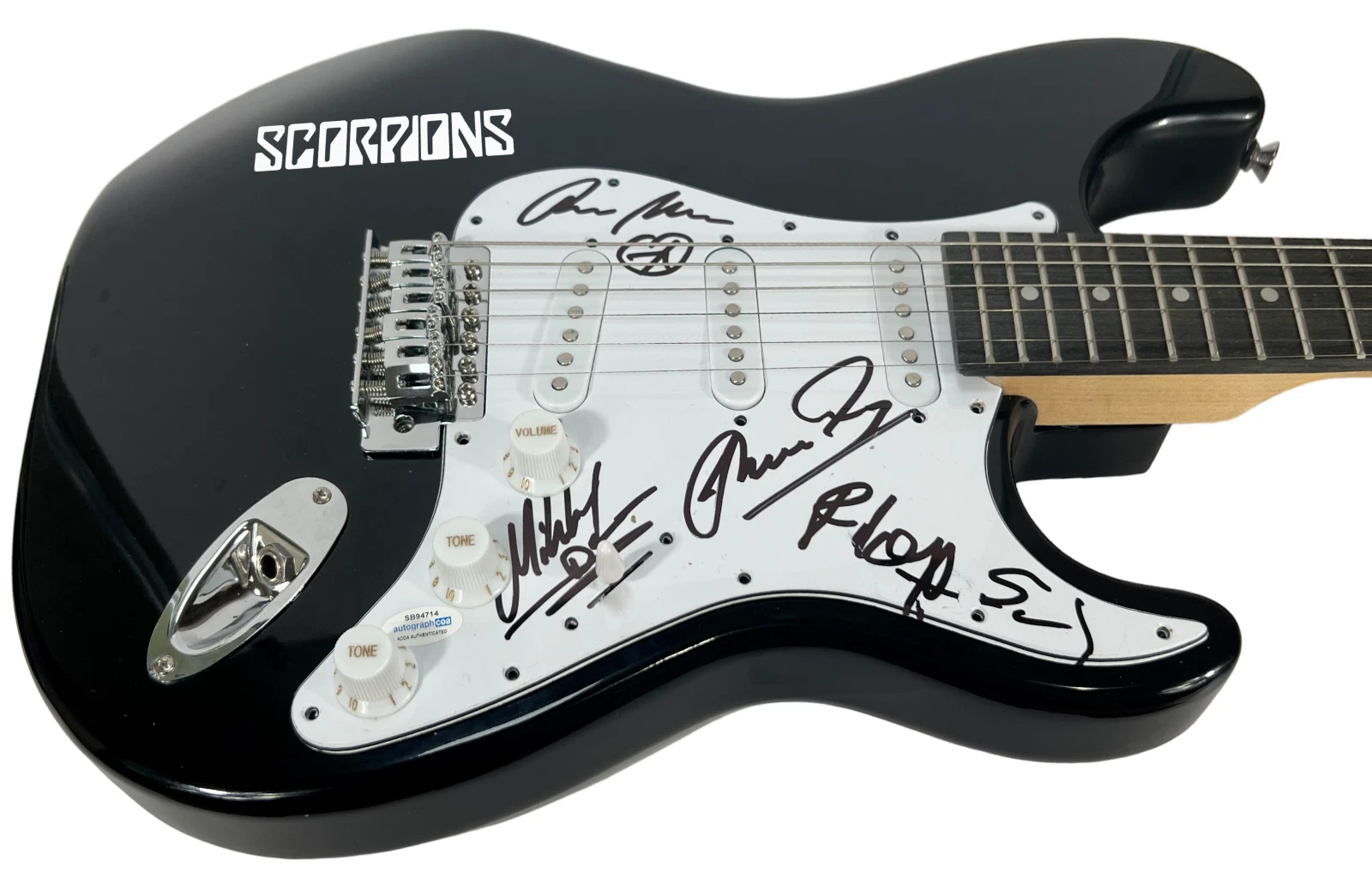 SCORPIONS Band Signed Autograph Electric Guitar Rudolf Schenker Klaus x4 ACOA