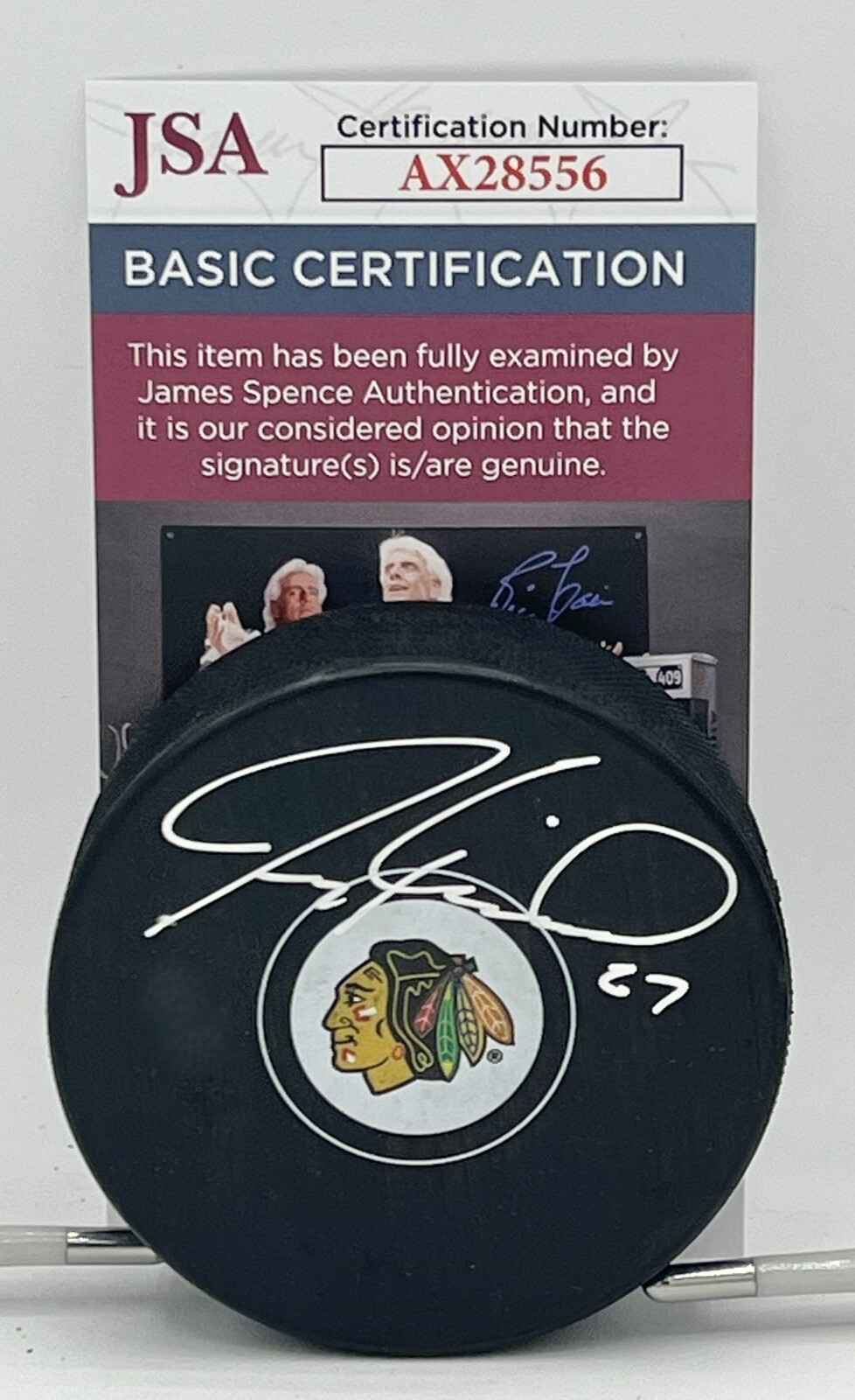 Jeremy Roenick signed Chicago Blackhawks Logo Puck autographed JSA