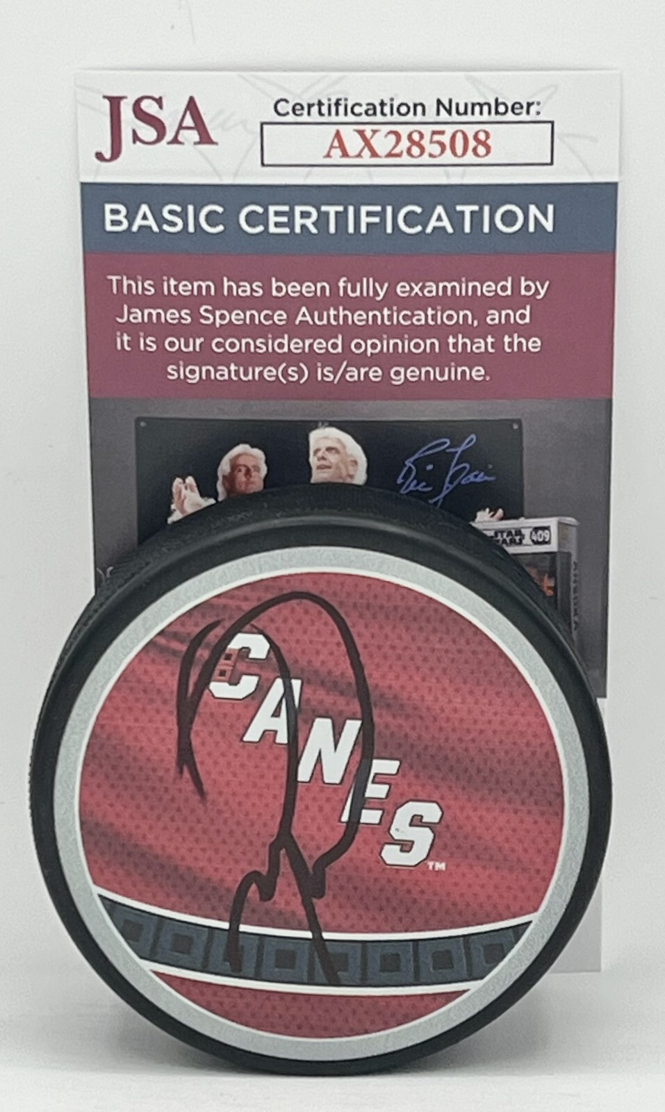 Mark Recchi signed Carolina Hurricanes Reverse Retro Puck autographed JSA