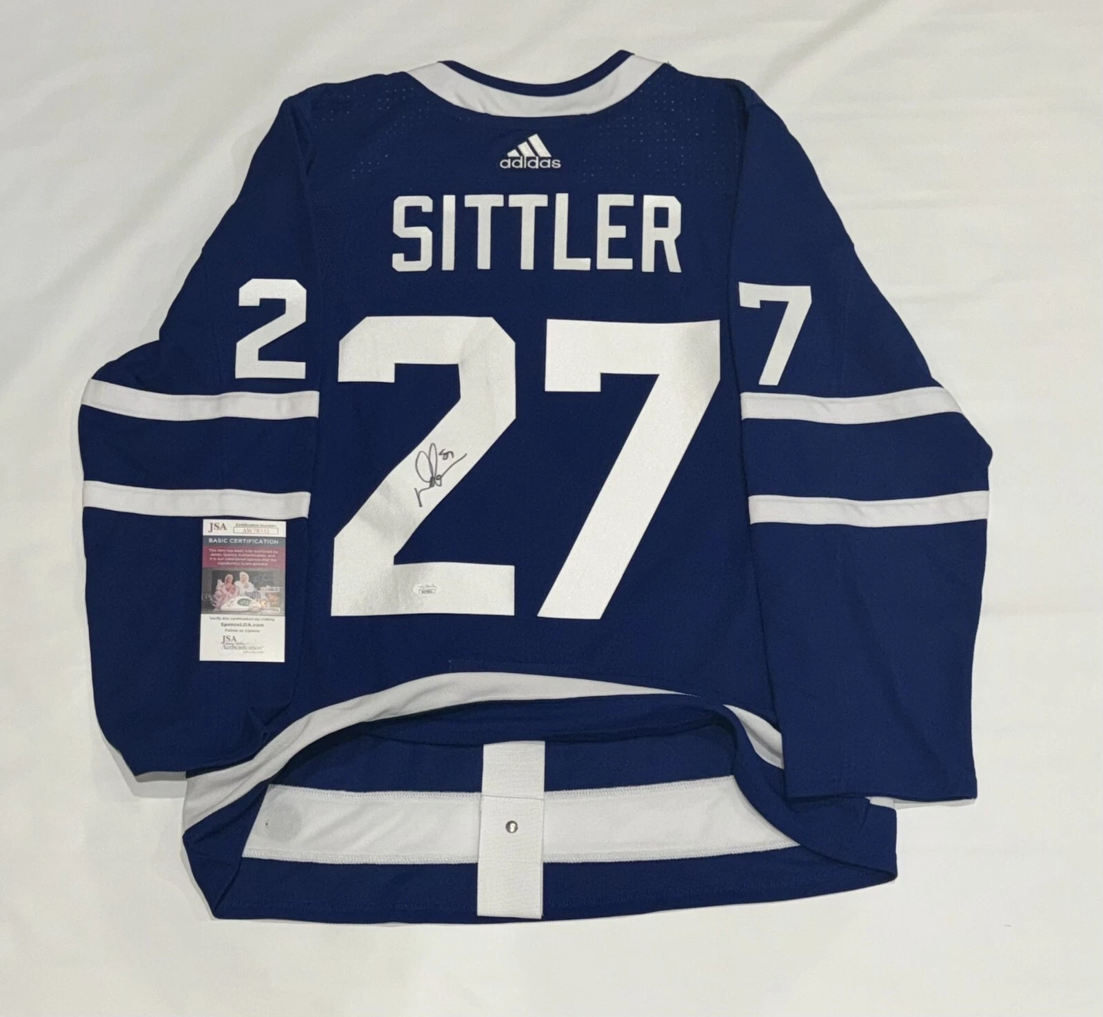 DARRYL SITTLER SIGNED ADIDAS CLIMALITE TORONTO MAPLE LEAFS JERSEY JSA COA