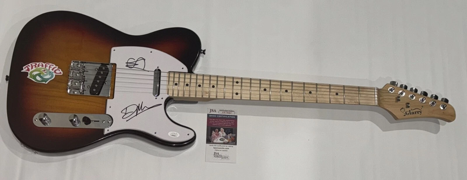 TRAFFIC SIGNED SUNBURST ELECTRIC GUITAR STEVE WINWOOD DAVE MASON JSA COA