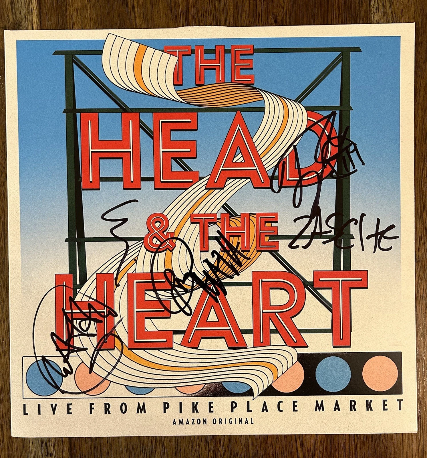 ‘THE HEAD AND THE HEART’ BAND SIGNED VINYL ALBUM ‘LIVE FROM PIKE PLACE MARKET’ COLLECTIBLE MEMORABILIA