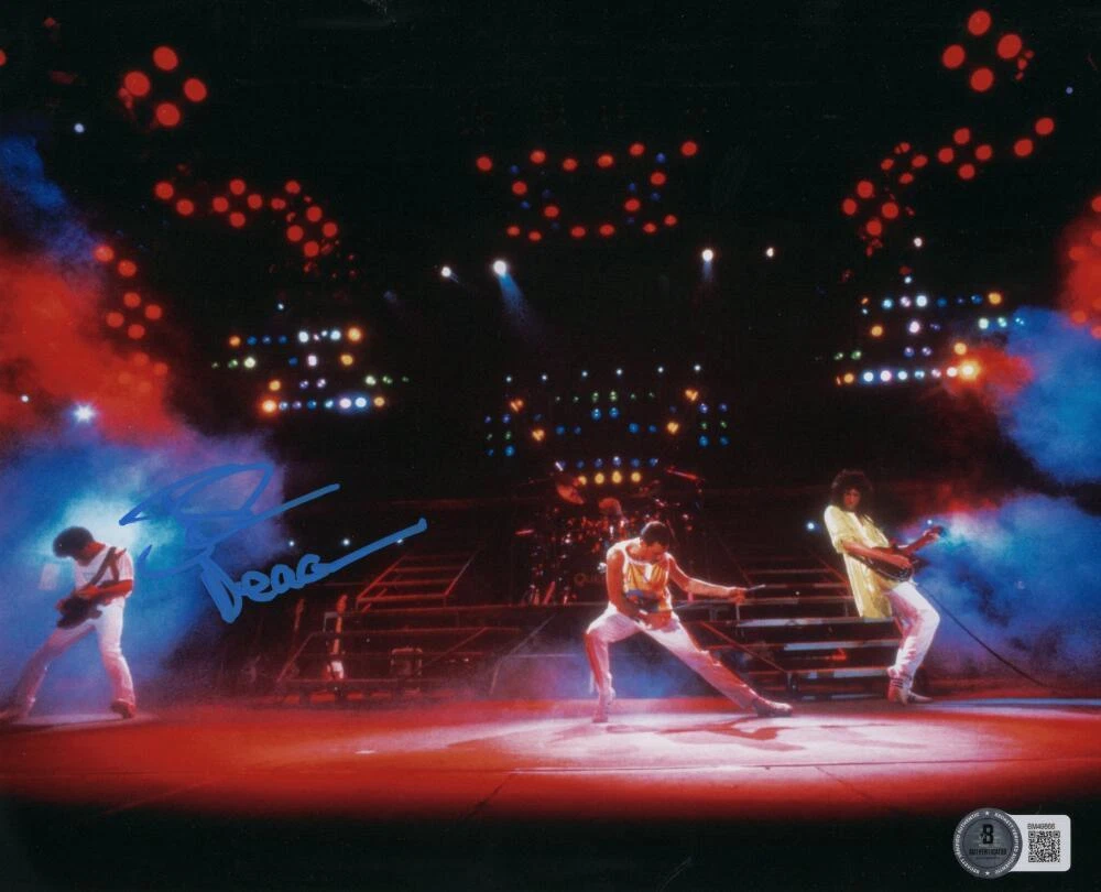 John Deacon Queen Signed Autograph 8x10 Photo - A Night at the Opera Beckett COA