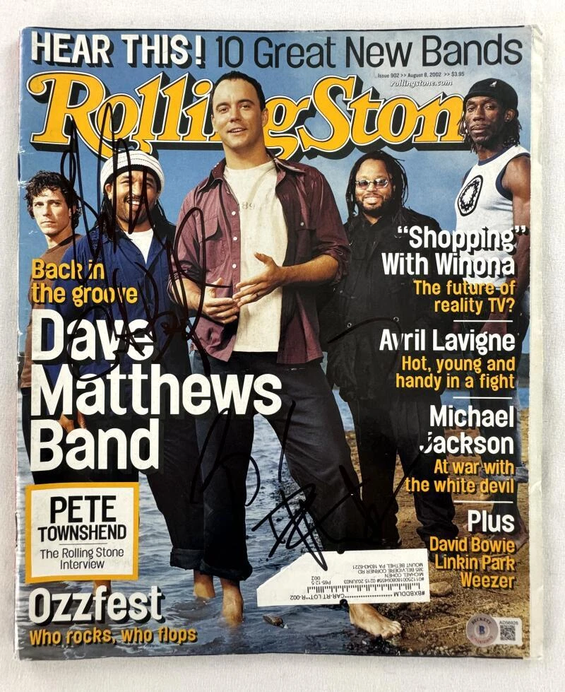 Dave Matthews Band x4 Signed Autograph Rolling Stone Magazine - Boyd Tinsley BAS