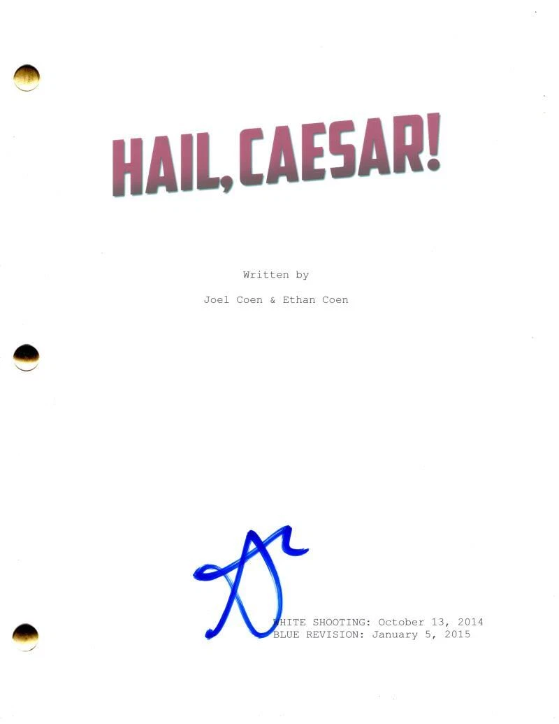 Alden Ehrenreich Signed Autograph Hail Caesar! Full Movie Script Screenplay